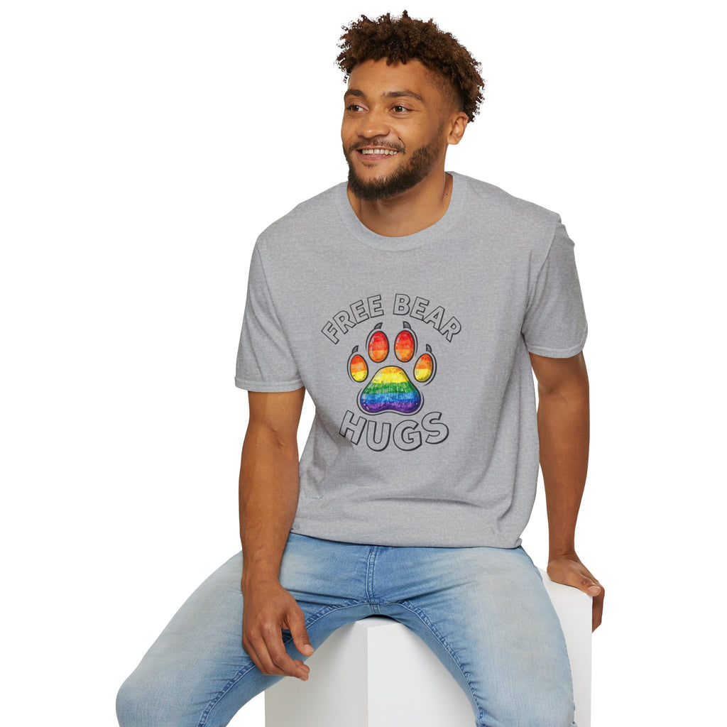 Free Bear Hugs Rainbow Paw T-Shirt