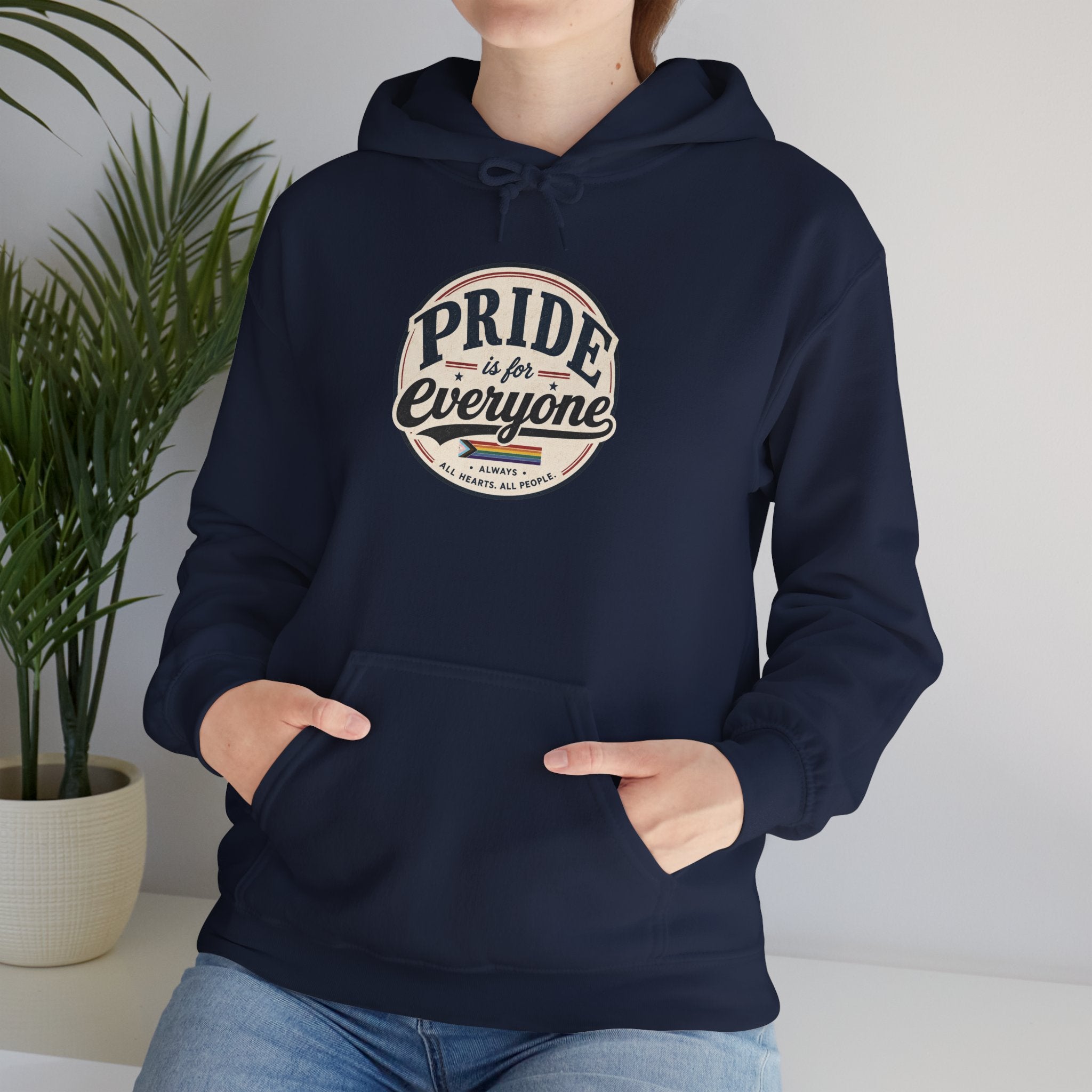 Pride Is For Everyone Pullover Hoodie — Vintage Graphic Inclusivity Sweatshirt