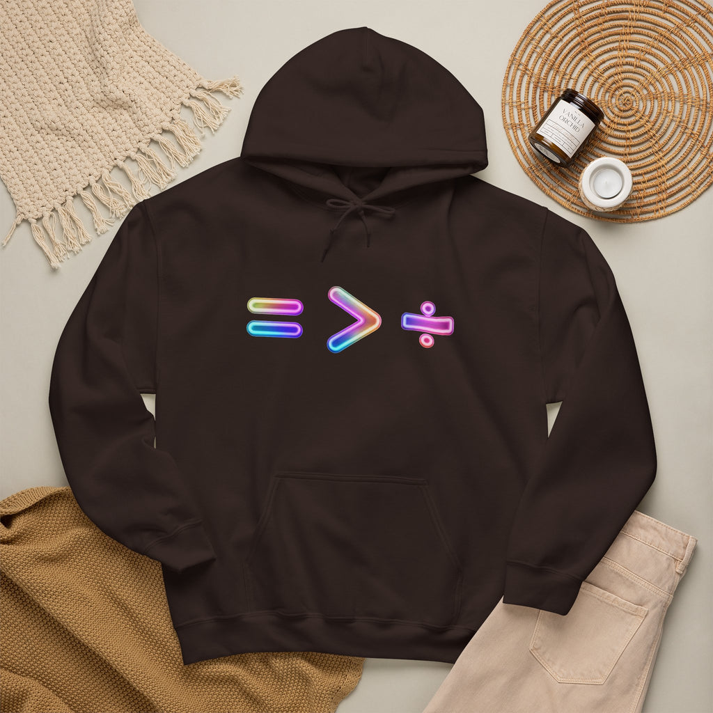 Equality is Greater than Division Neon Style Pullover Hoodie