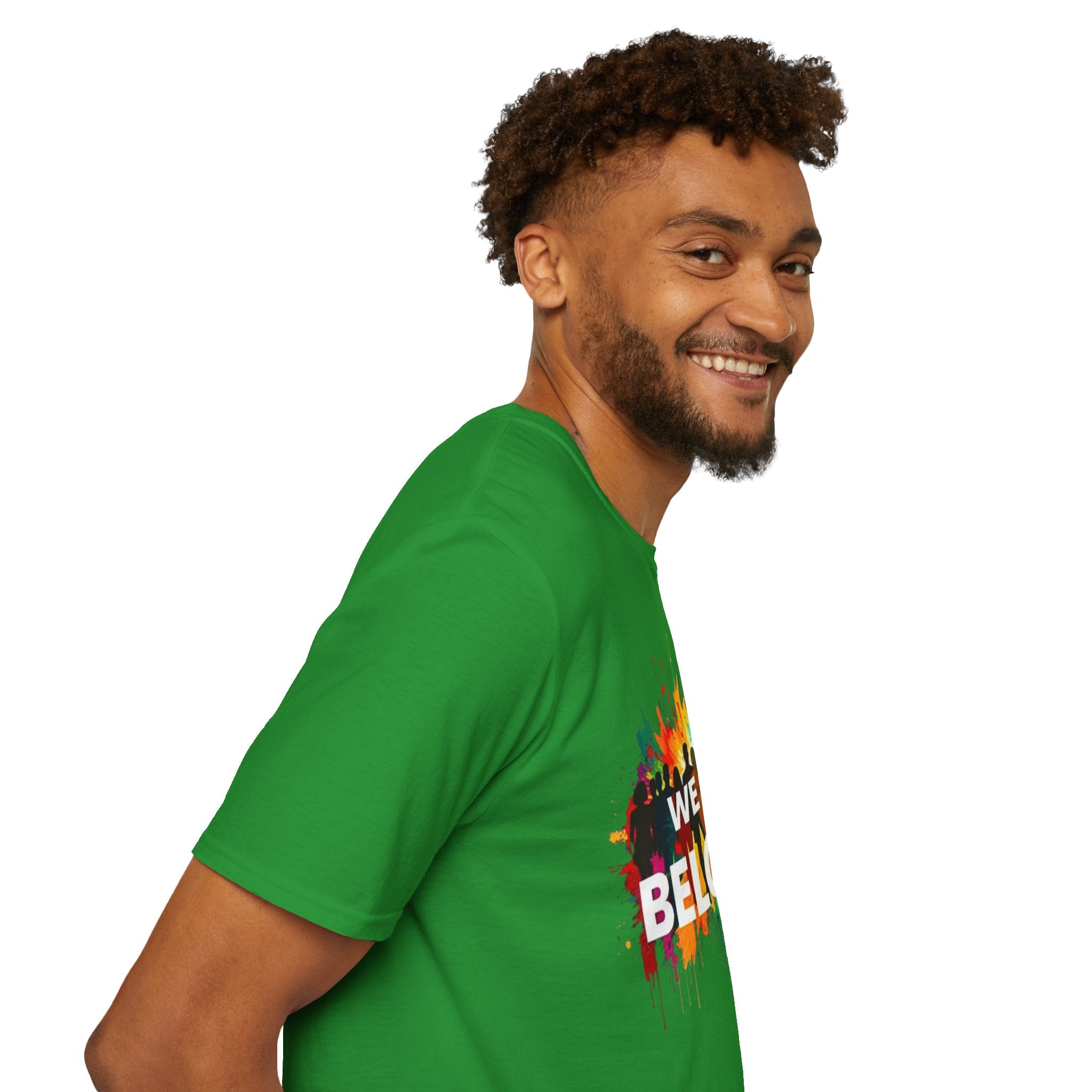 We All Belong Unisex Softstyle T-Shirt - Colorful Pride Tee