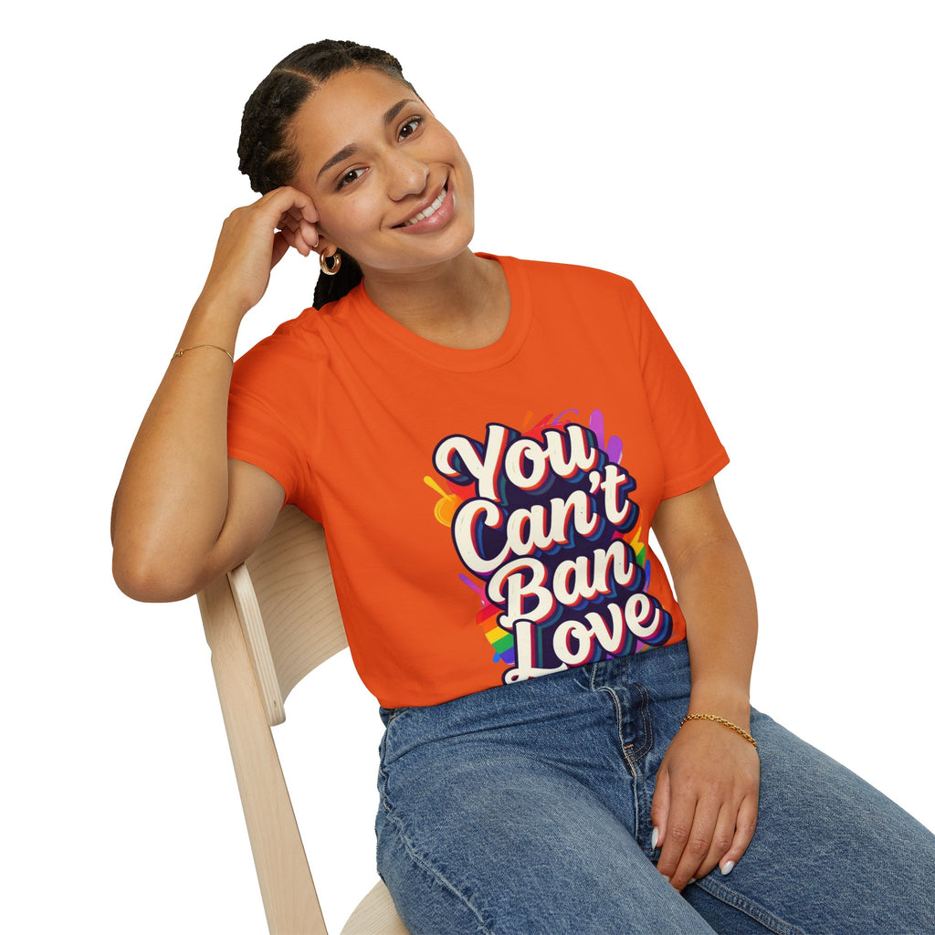 You Can't Ban Love T‑Shirt — Rainbow LGBTQ+ Pride Graphic Tee