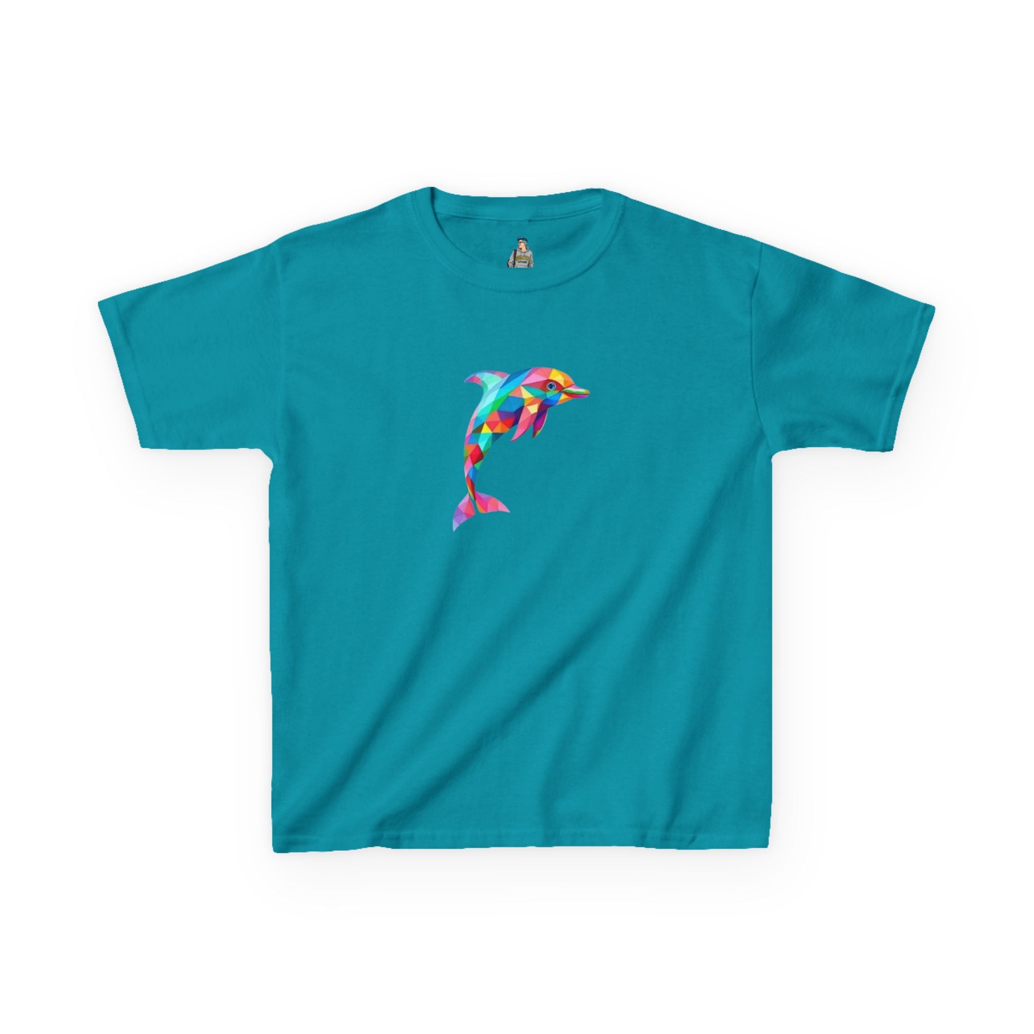 Colorful Fractal Dolphin Kids Heavy Cotton Tee - EqualiTees.Me