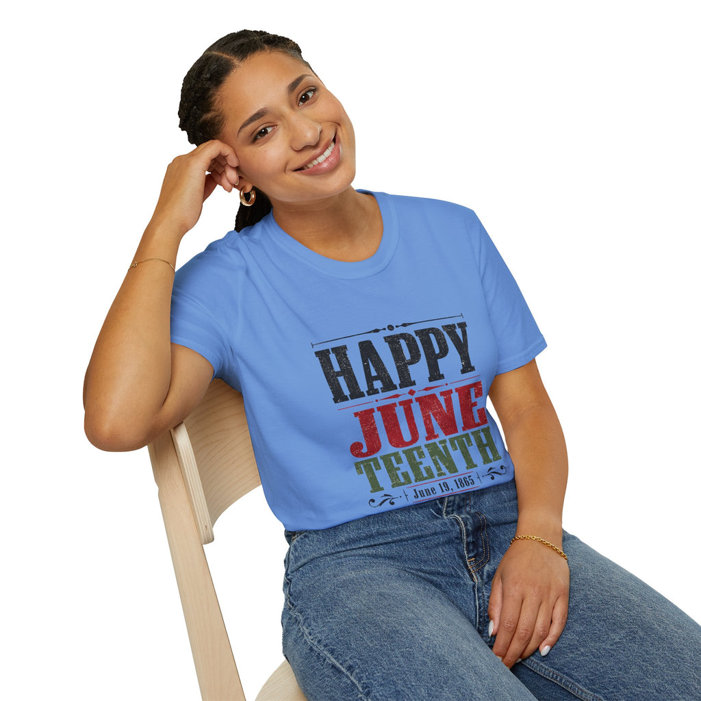 Juneteenth T-Shirt — "Happy Juneteenth" Celebration Tee