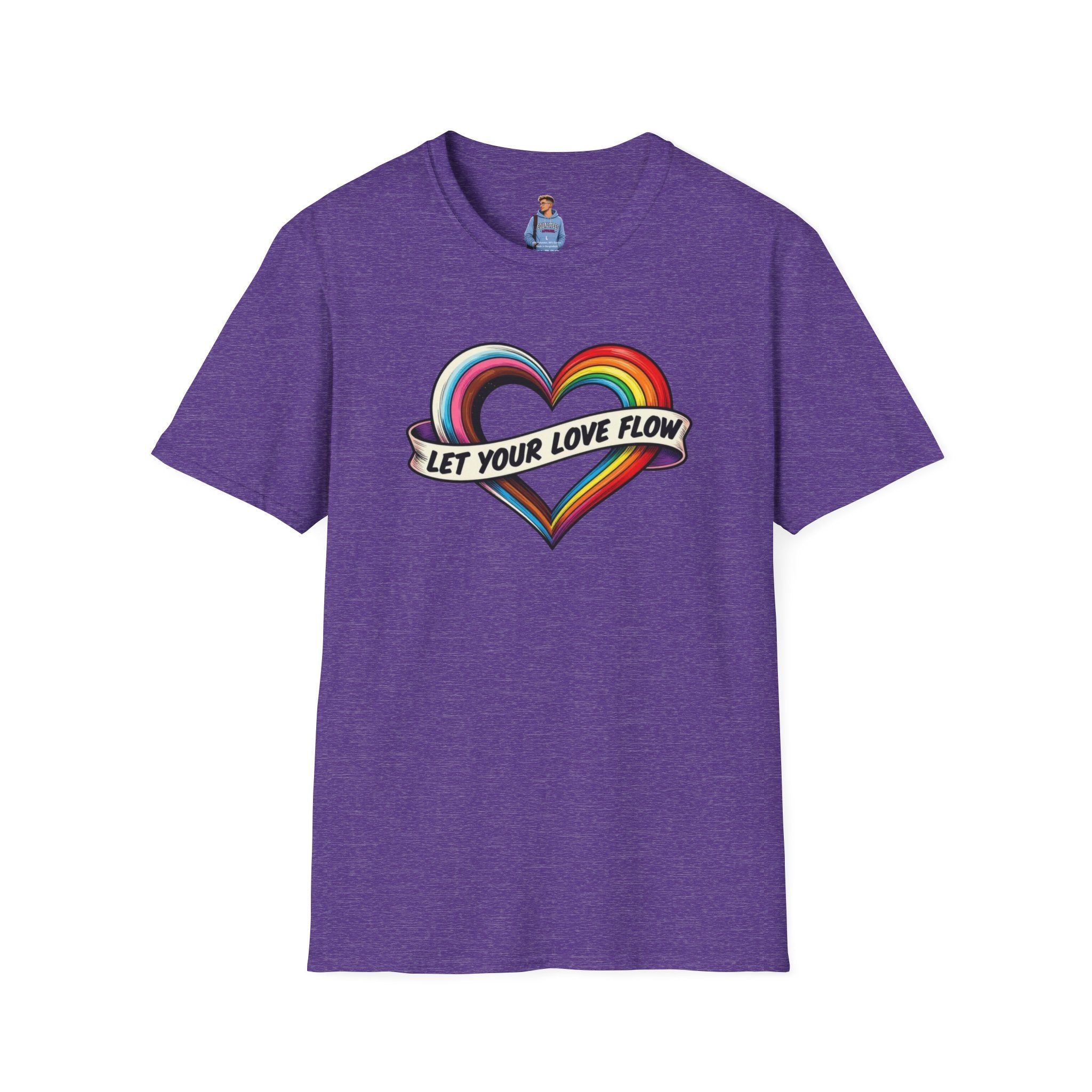 Let Your Love Flow Rainbow Heart T-Shirt