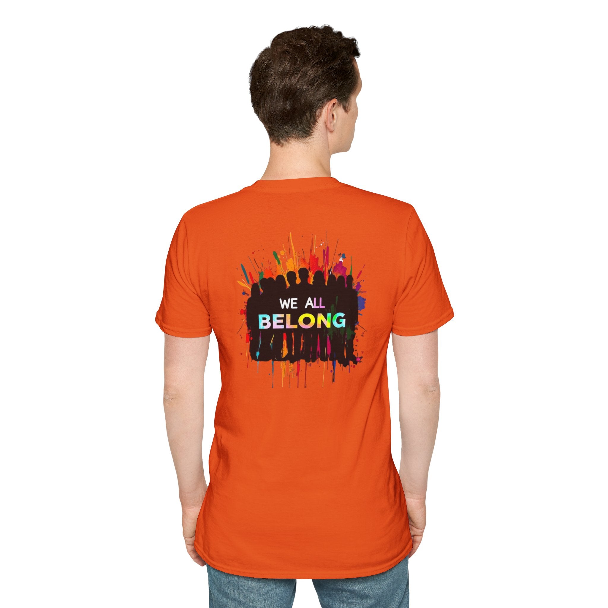 LGBTQ+ Pride Unisex T-Shirt - "Hate Never Made Anyone Less Queer" & "We All Belong" Design