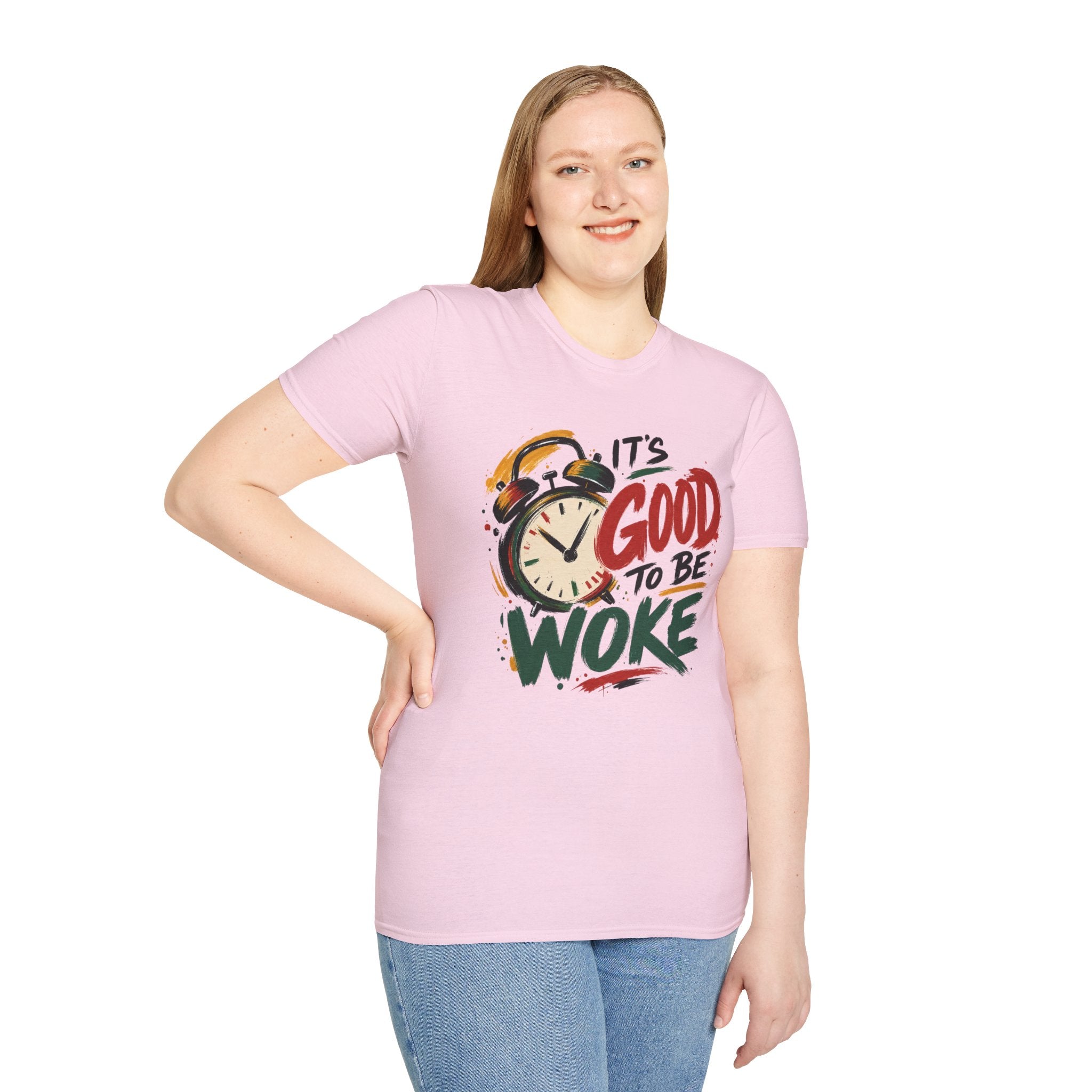 T-Shirt — "It's Good To Be Woke" Graphic Tee (Alarm Clock Design)
