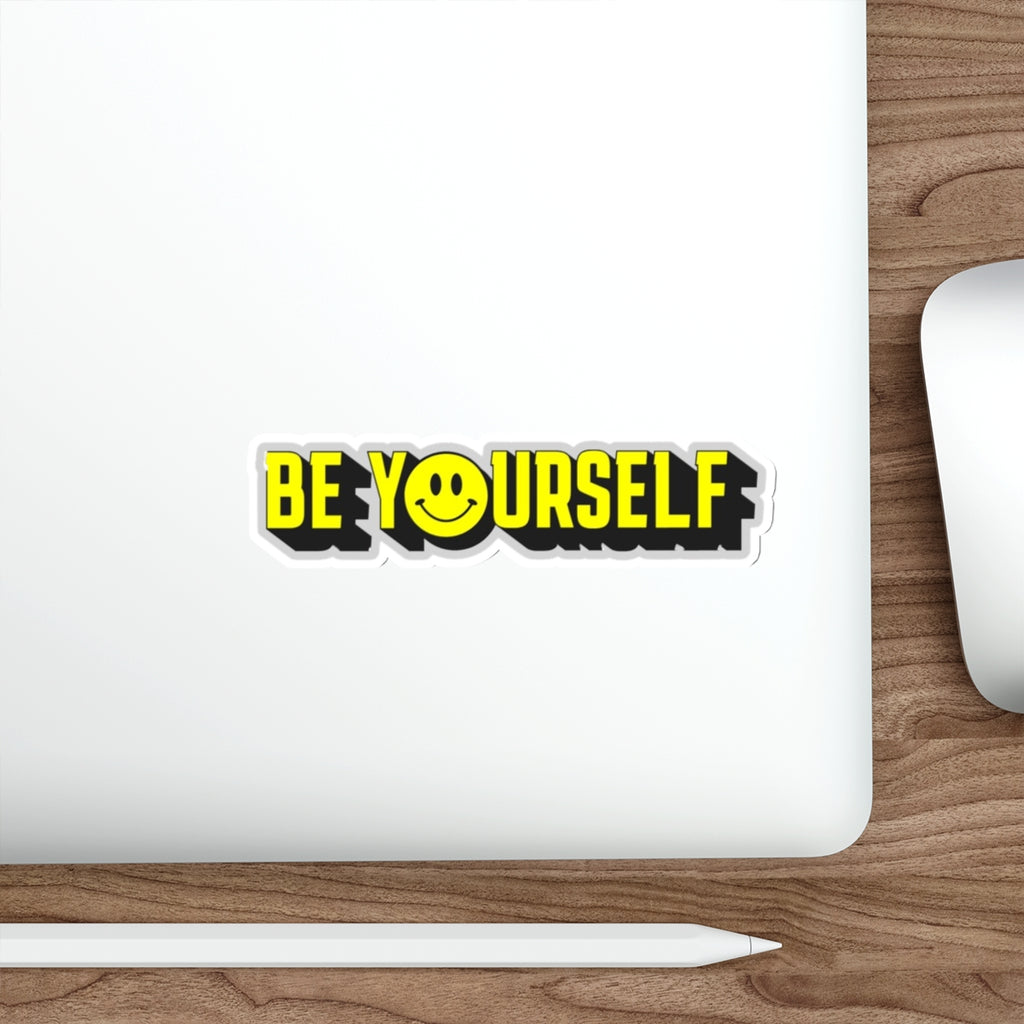 Die-Cut Stickers - Be Yourself Smiley - EqualiTees.Me