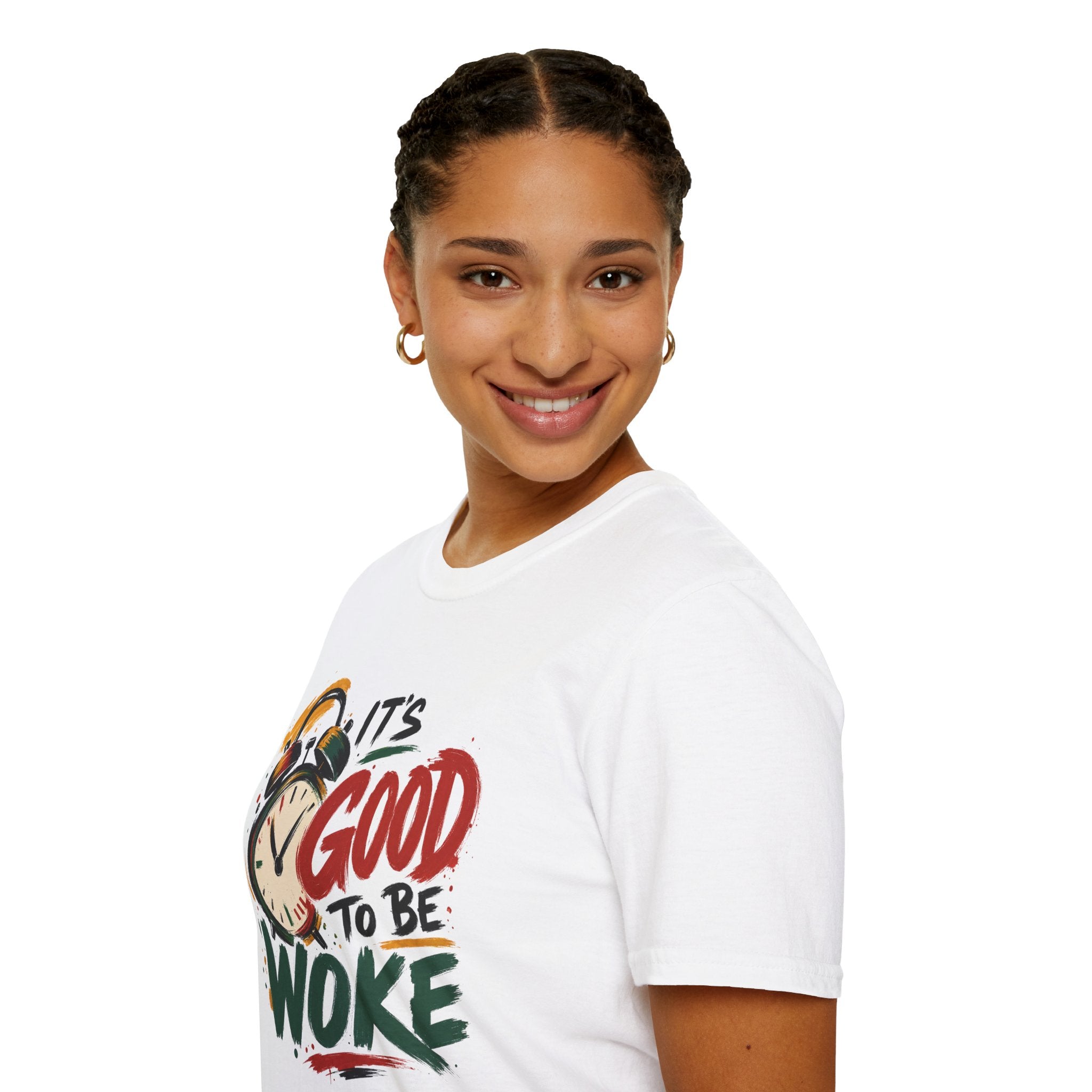 T-Shirt — "It's Good To Be Woke" Graphic Tee (Alarm Clock Design)