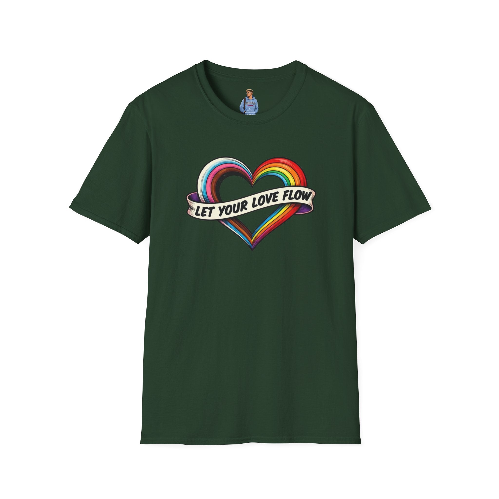 Let Your Love Flow Rainbow Heart T-Shirt