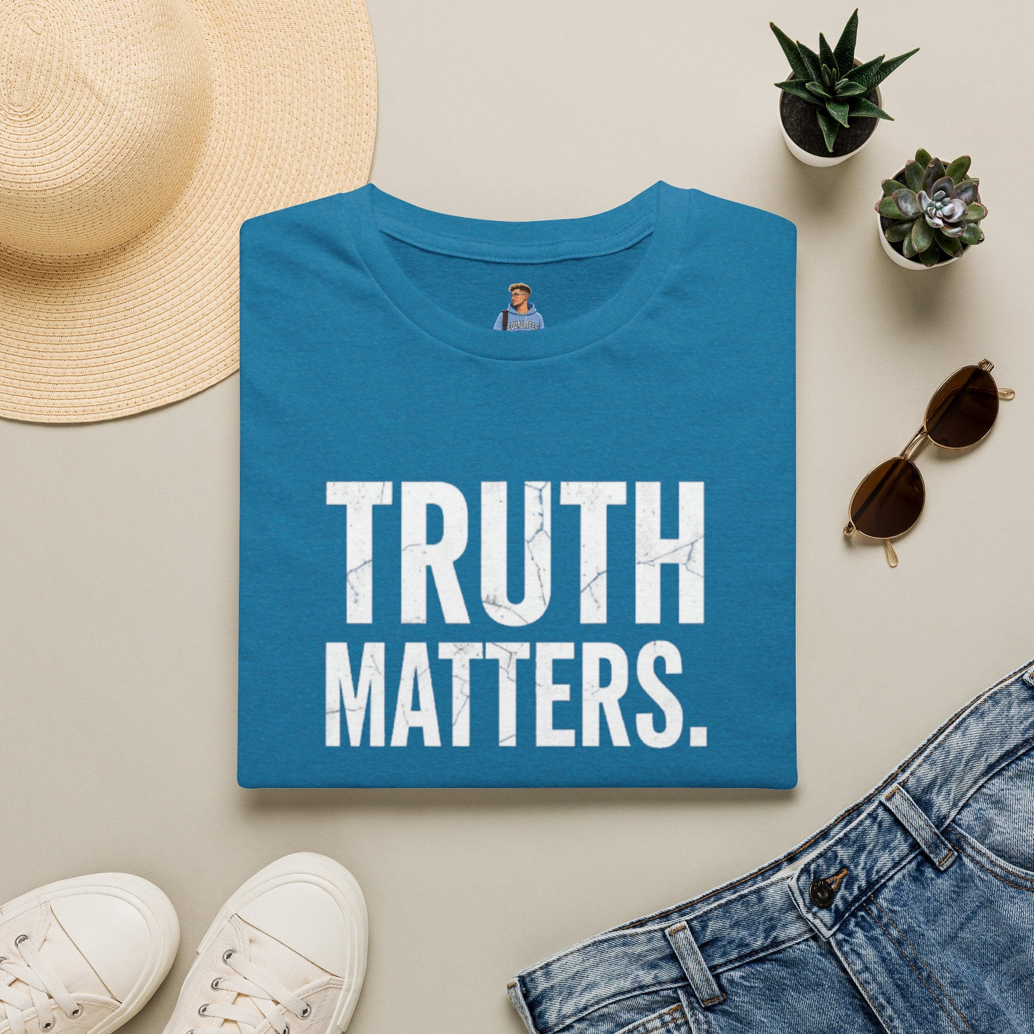 Camiseta unisex de estilo suave: camiseta con el lema "La verdad importa", ideal para activistas y uso diario.