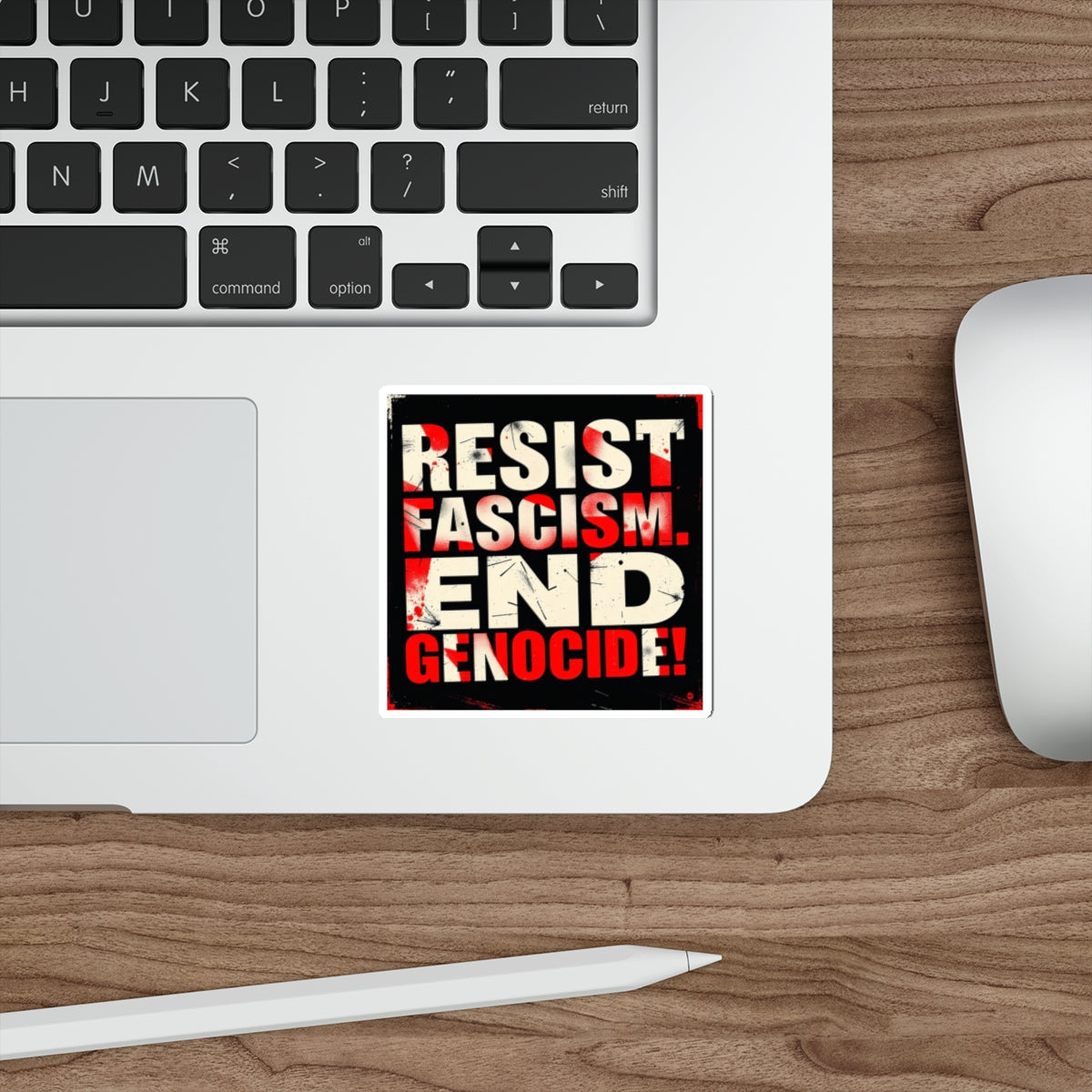 Die-Cut Stickers -  RESIST FASCISM. END GENOCIDE. - EqualiTees.Me