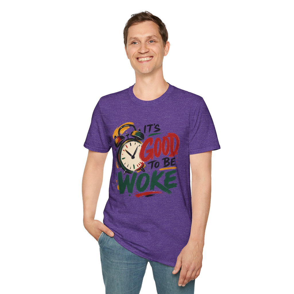 T-Shirt — "It's Good To Be Woke" Graphic Tee (Alarm Clock Design)