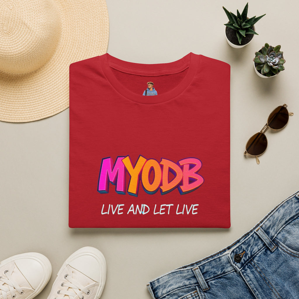 Camiseta MYODB "Vive y deja vivir" | Camiseta unisex de estilo suave | Ropa informal