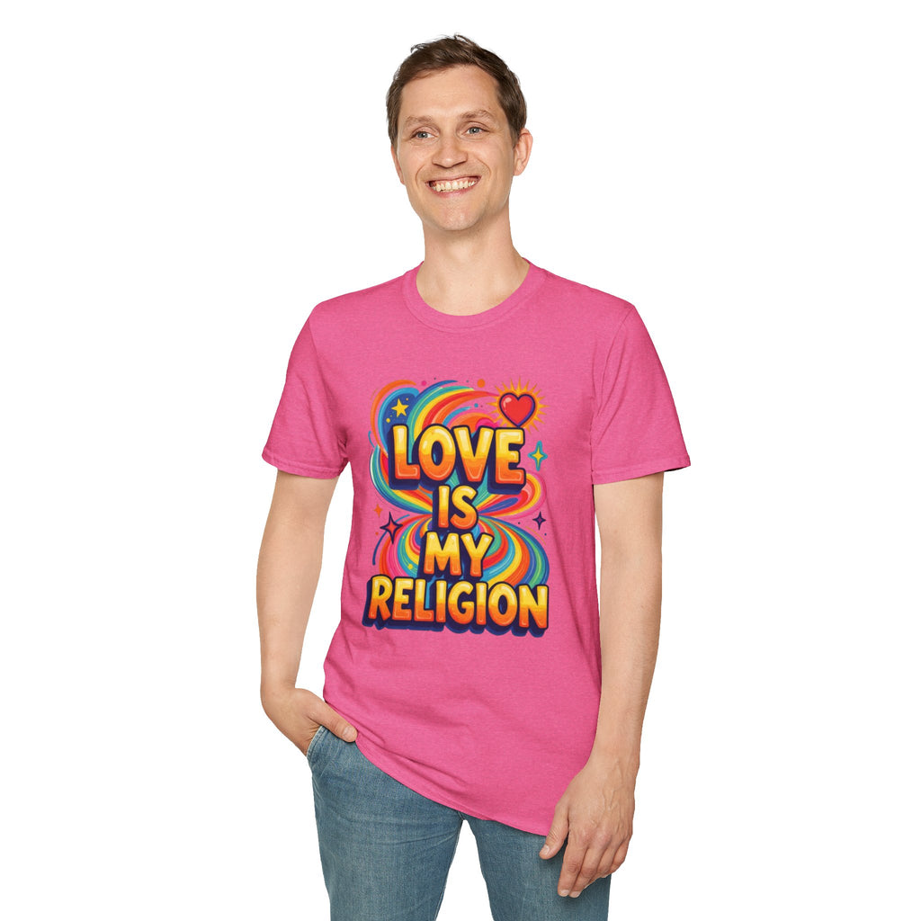 Love Is My Religion Retro Rainbow Graphic T-shirt