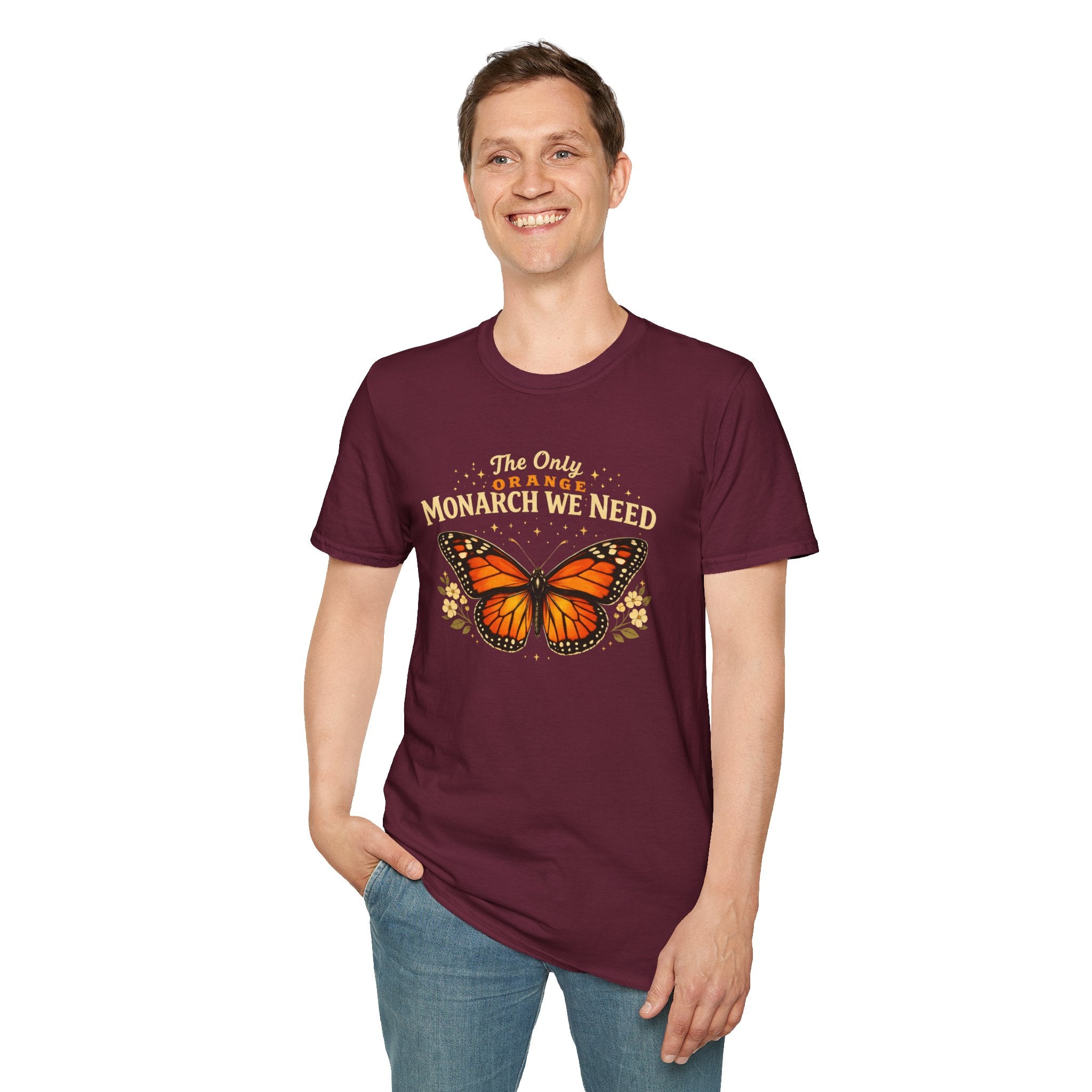 Monarch Butterfly T-Shirt — "The Only Orange Monarch We Need" No Kings Tee
