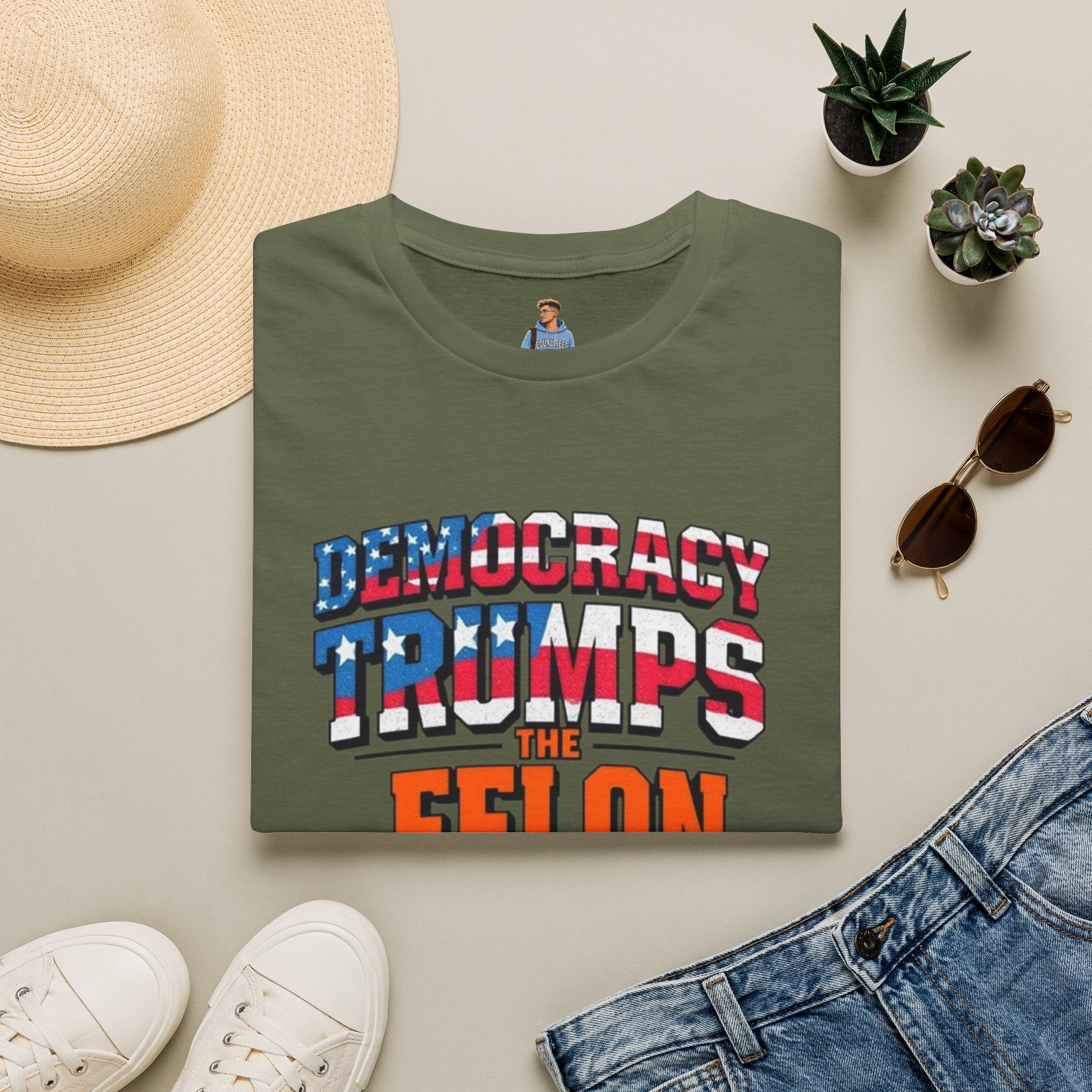 Democracy Trumps the Felon Graphic Tee