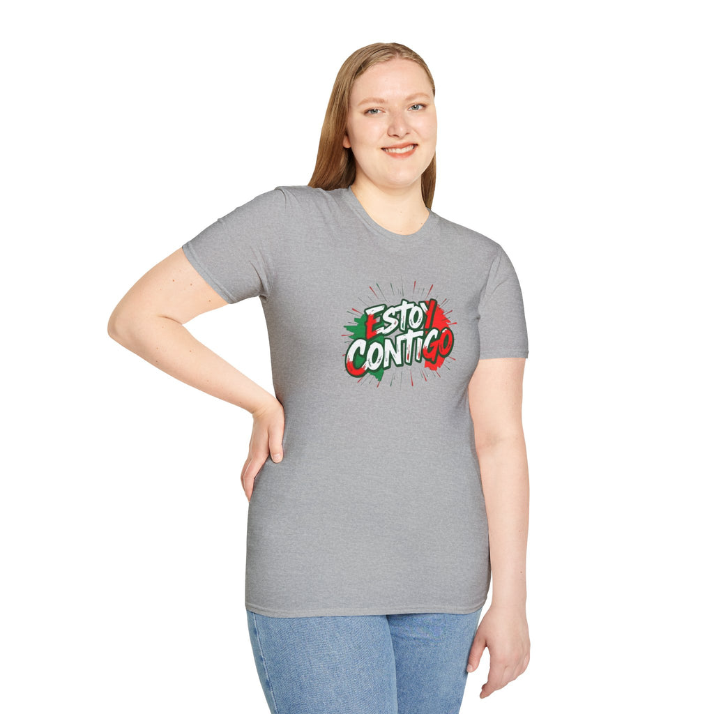 Estoy Contigo (I Am With You) Los inmigrantes hacen grande a Estados Unidos Camiseta unisex de estilo suave Camiseta clásica de protesta
