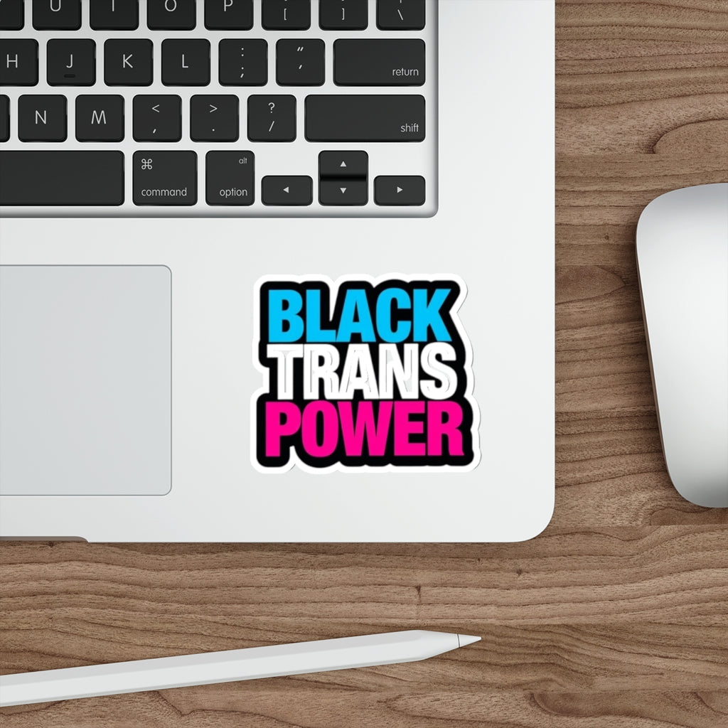 Black Trans Power Die-Cut Sticker - EqualiTees.Me