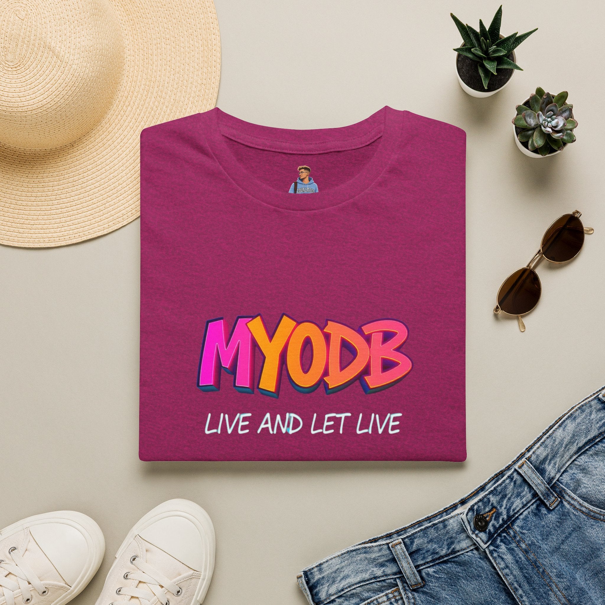 Camiseta MYODB "Vive y deja vivir" | Camiseta unisex de estilo suave | Ropa informal