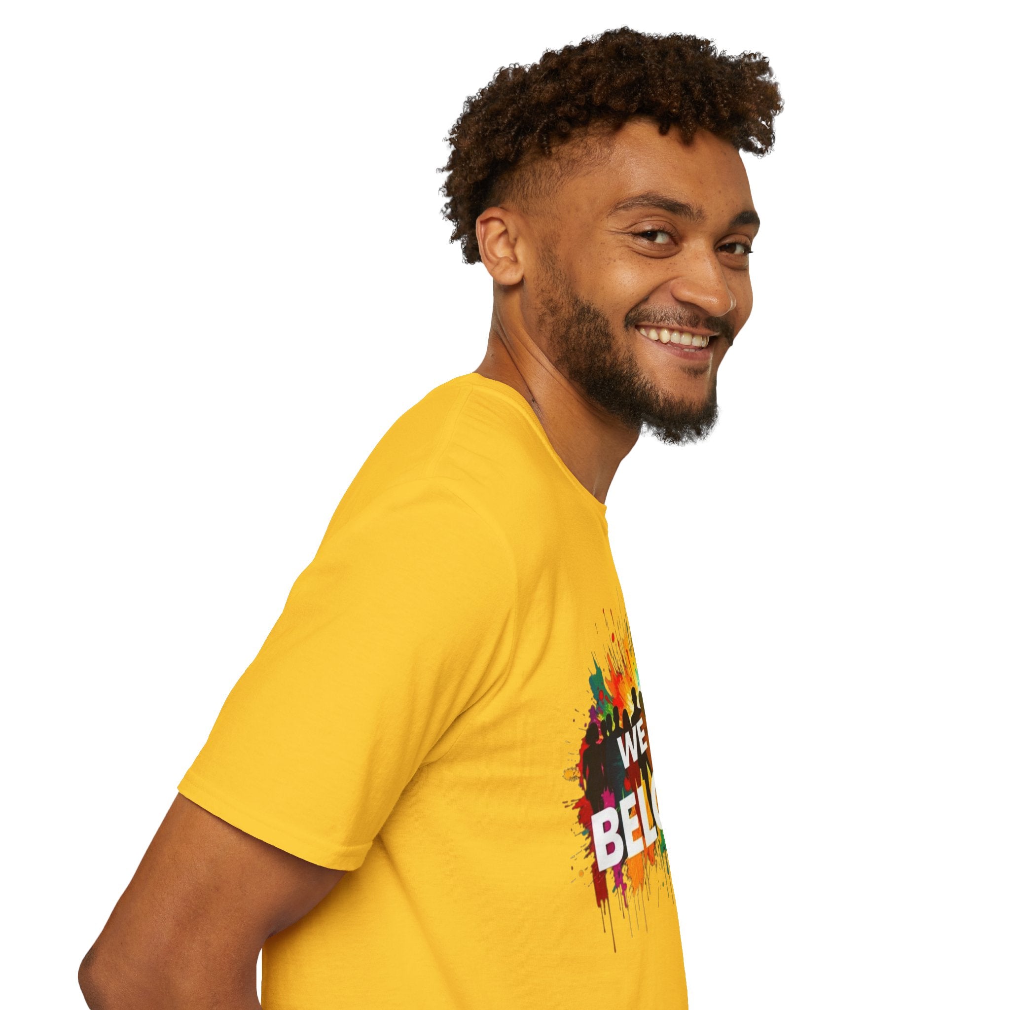 We All Belong Unisex Softstyle T-Shirt - Colorful Pride Tee