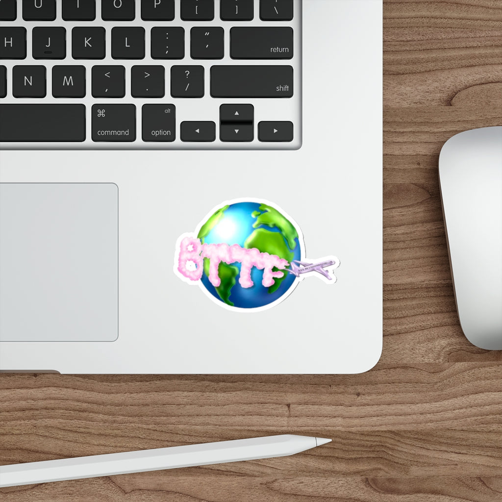 BTTF Airplane Globe Die-Cut Sticker