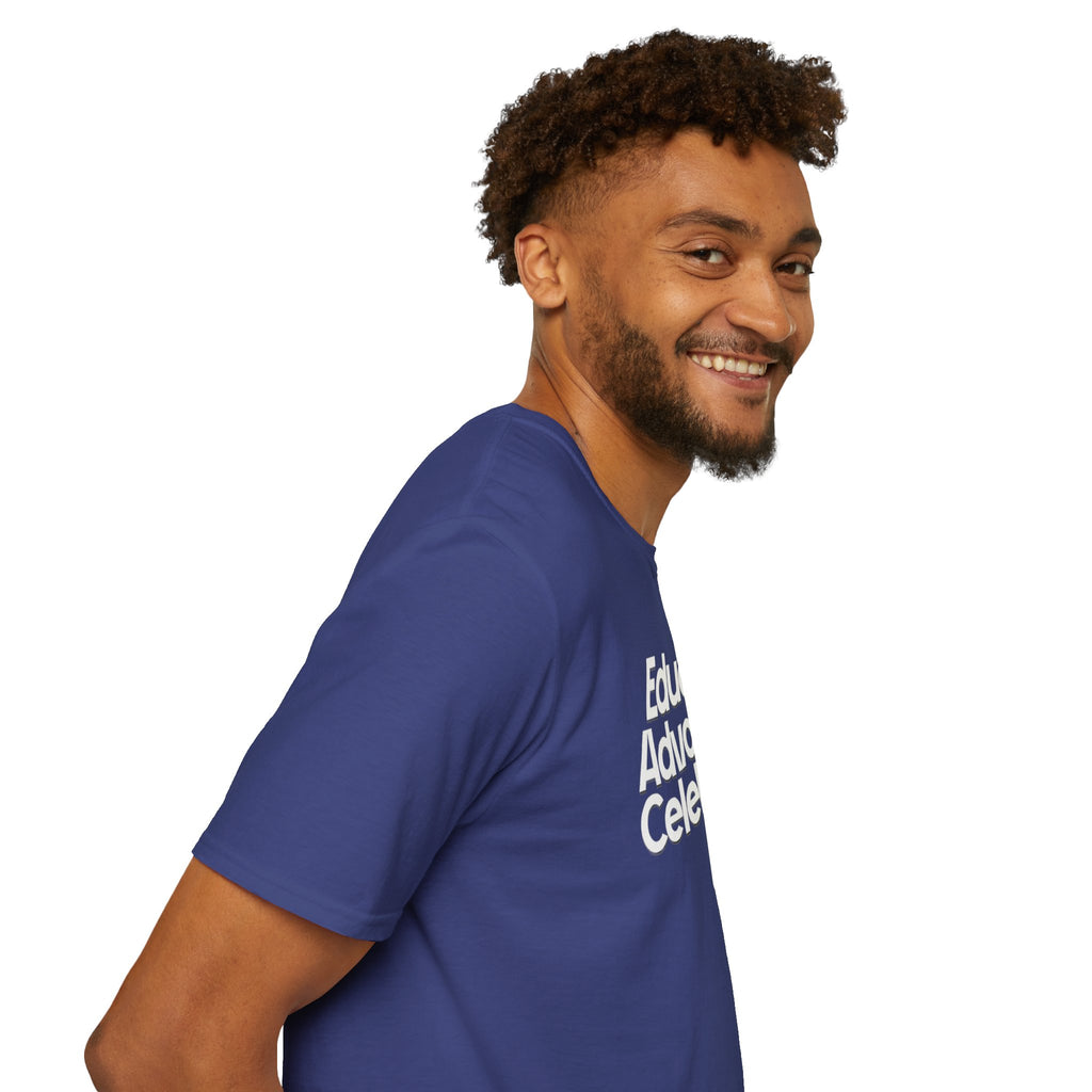 Educate. Advocate. Celebrate. Minimalist Pride T-Shirt
