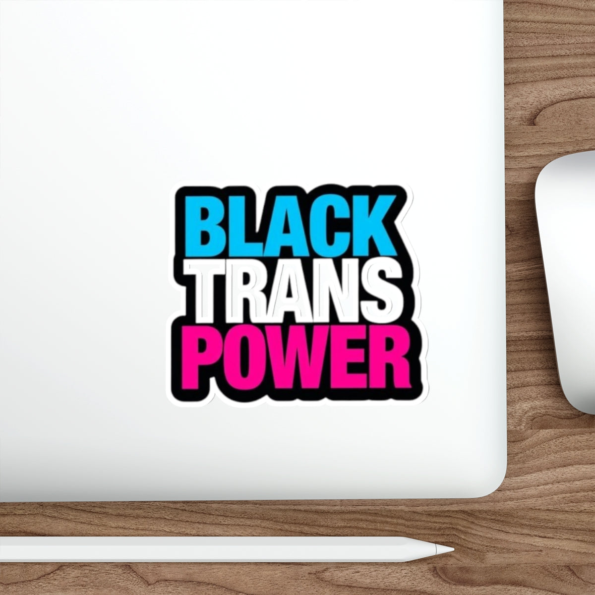 Black Trans Power Die-Cut Sticker - EqualiTees.Me