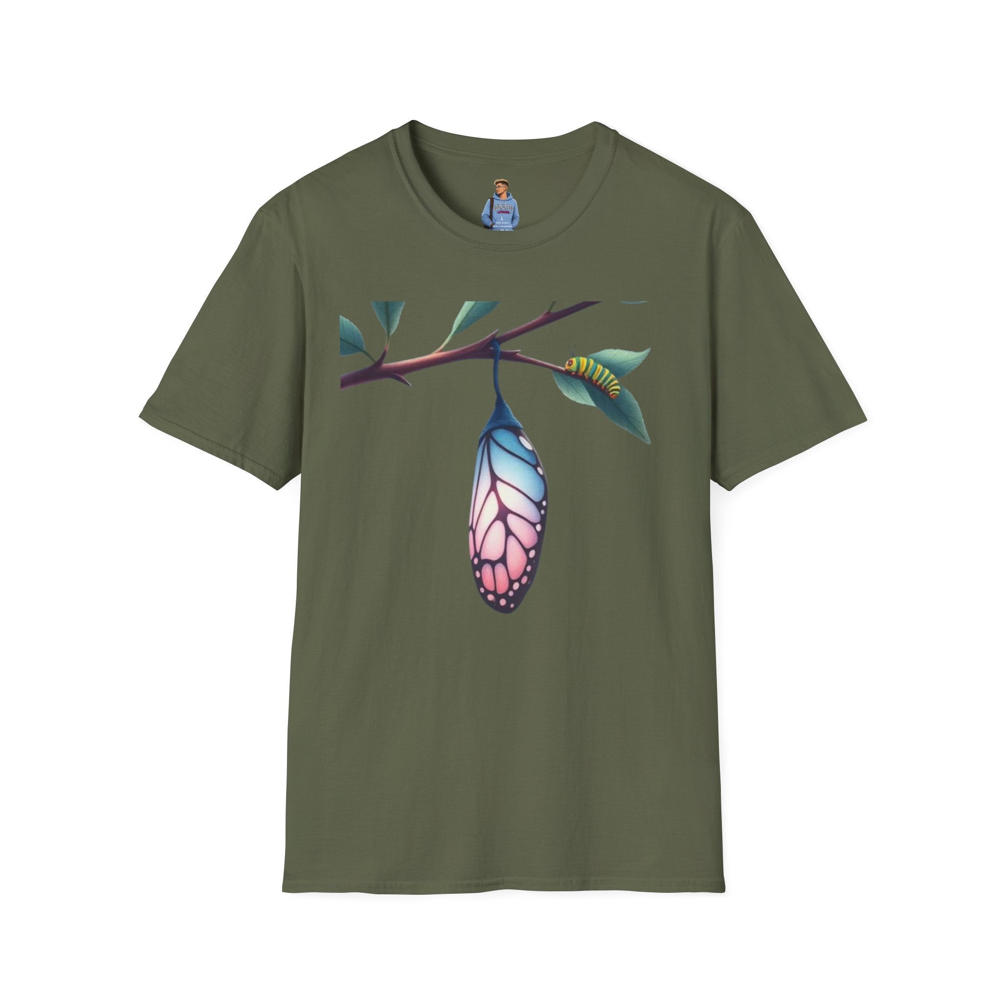 Trans Caterpillar to Butterfly Graphic T-Shirt