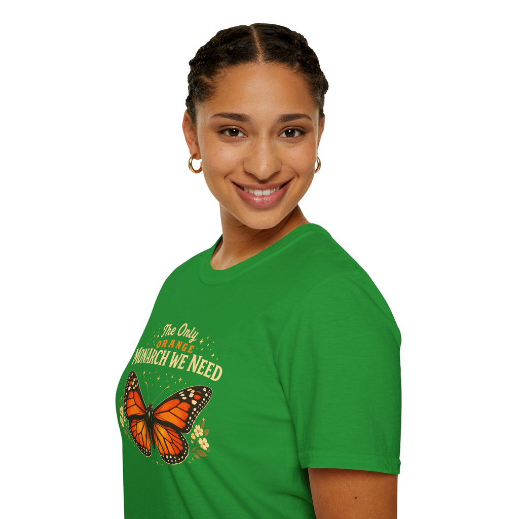 Monarch Butterfly T-Shirt — "The Only Orange Monarch We Need" No Kings Tee
