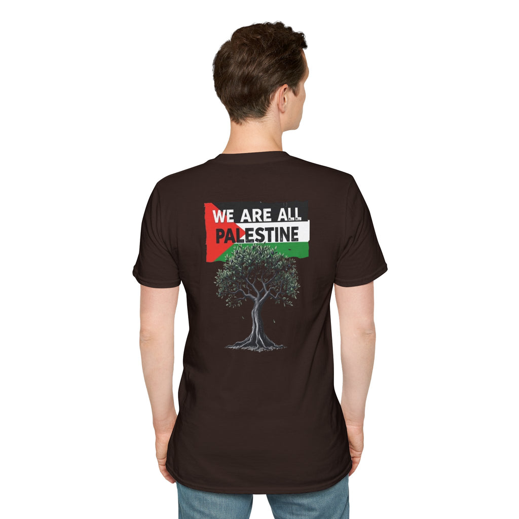 Camiseta unisex de estilo suave: "Apoya a Gaza y todos somos Palestina".