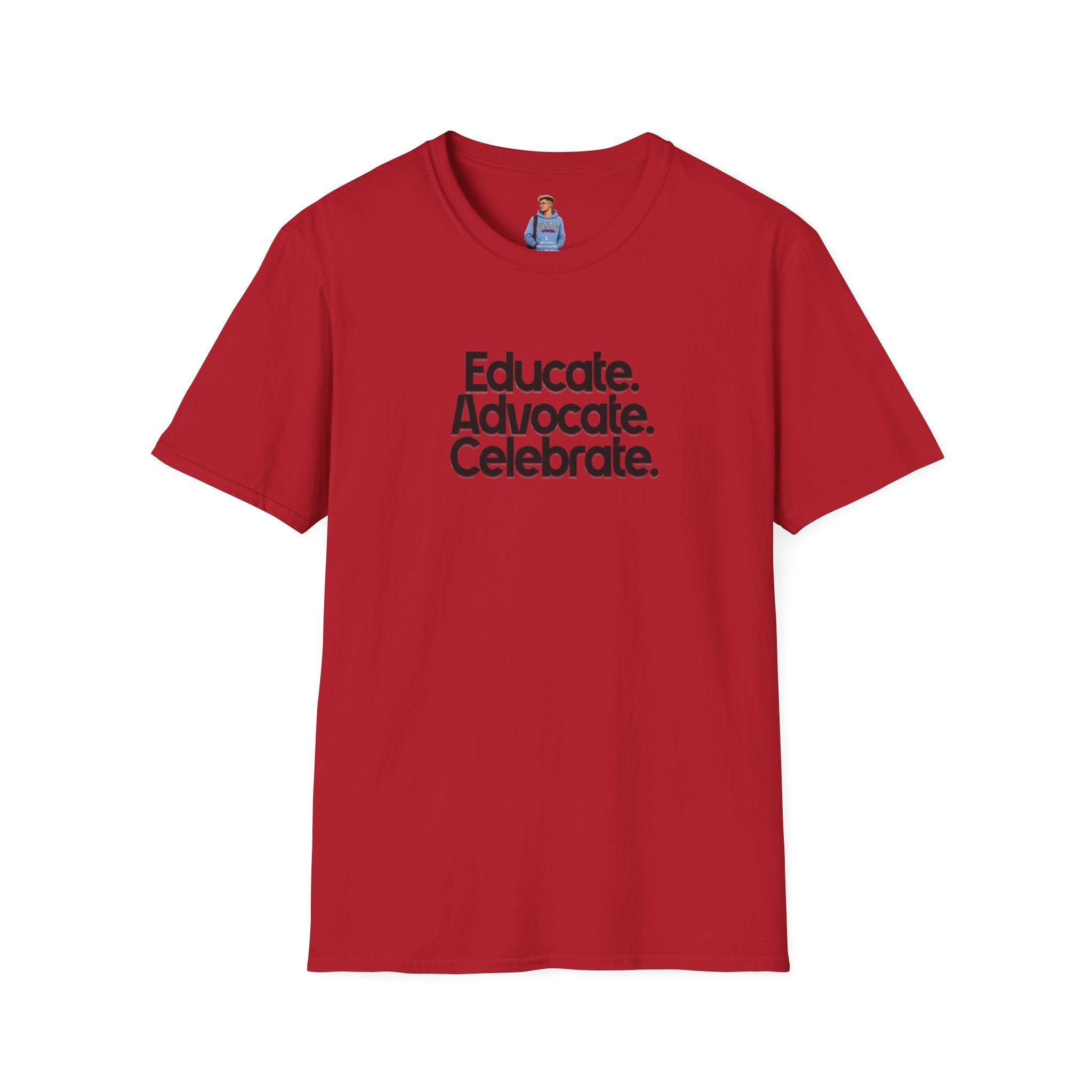 Teacher Advocate T-Shirt - Subtle Pride Educate Advocate Celebrate Design