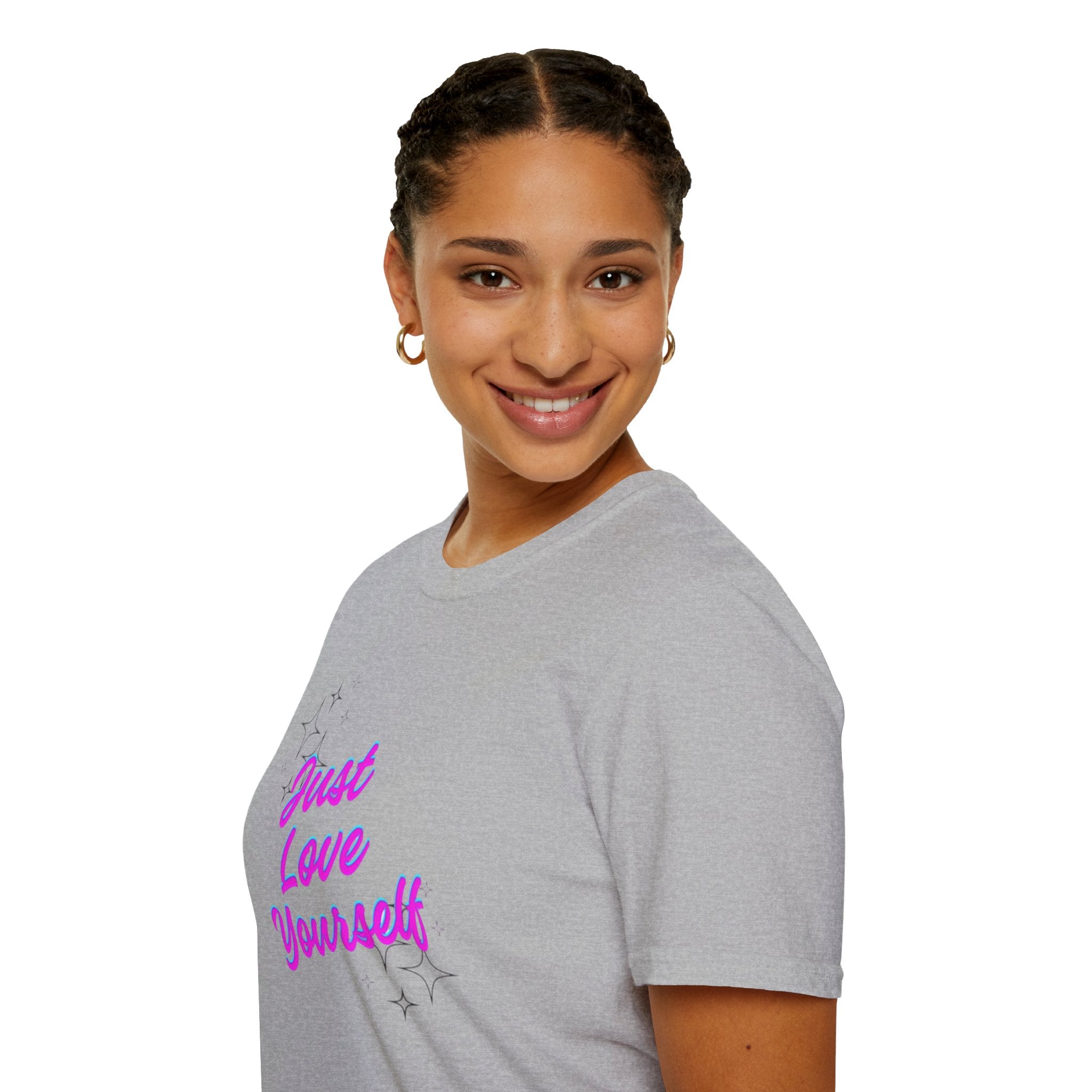 Camiseta unisex de estilo suave "Just Love Yourself": camiseta motivacional para el amor propio
