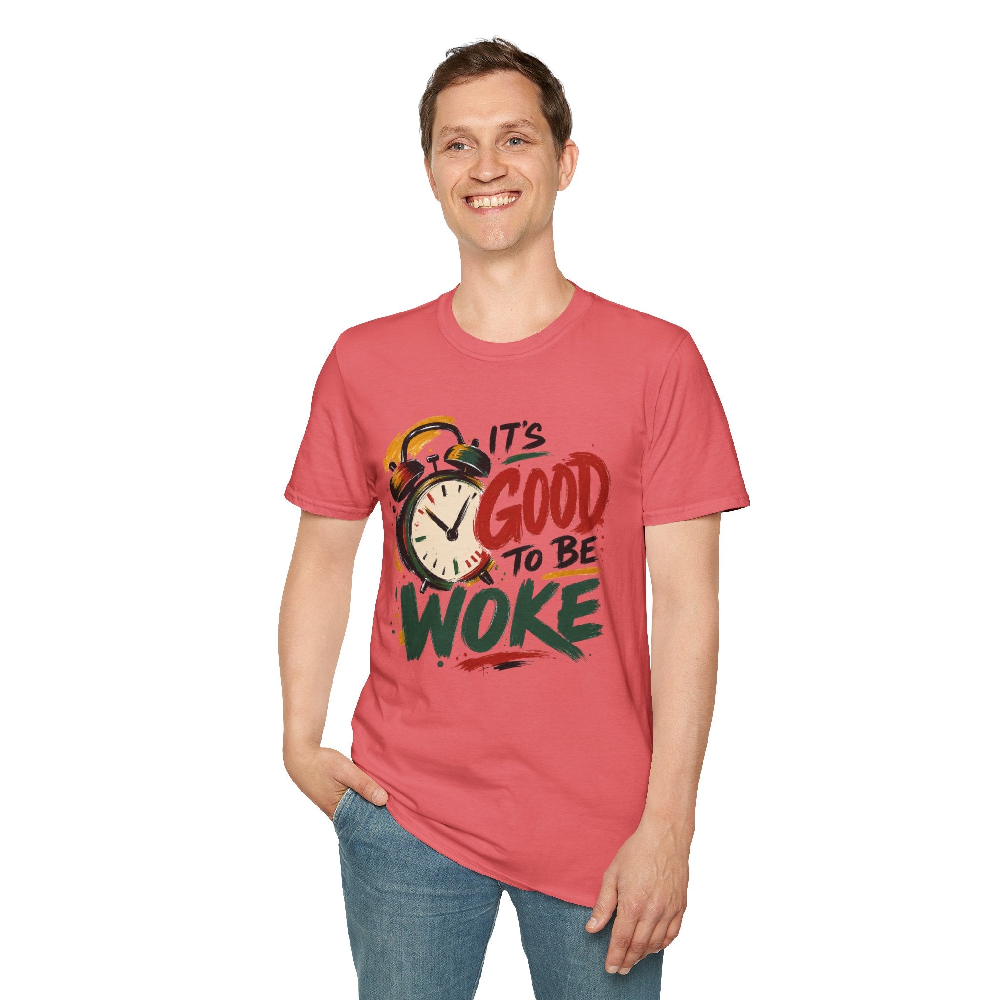 T-Shirt — "It's Good To Be Woke" Graphic Tee (Alarm Clock Design)