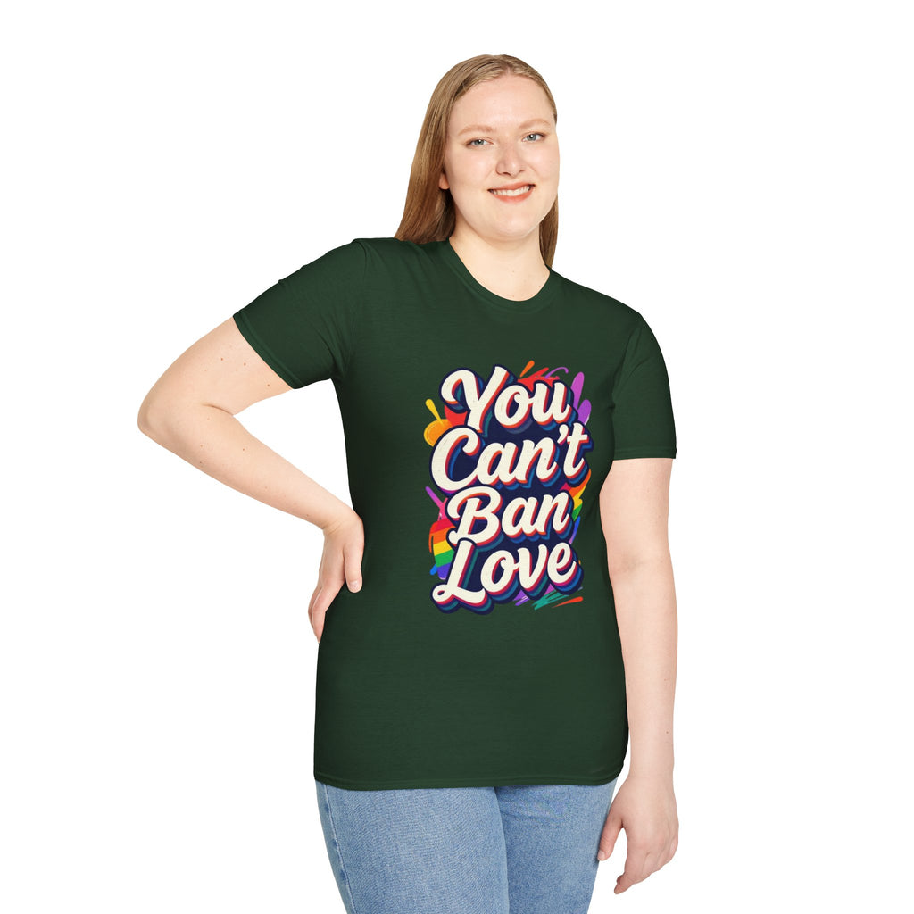 You Can't Ban Love T‑Shirt — Rainbow LGBTQ+ Pride Graphic Tee