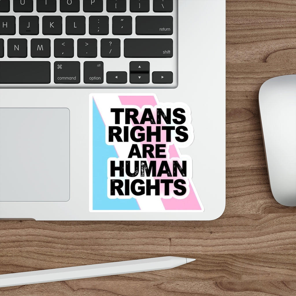 Die-Cut Stickers - TRANS RIGHTS ARE HUMAN RIGHTS - EqualiTees.Me