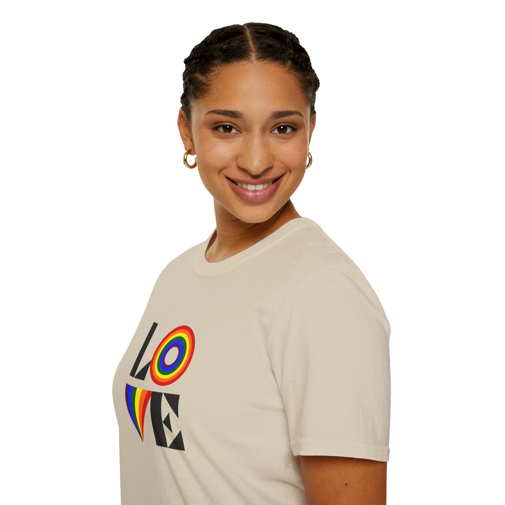 Vibrant LOVE Design for Pride Unisex Softstyle T-Shirt