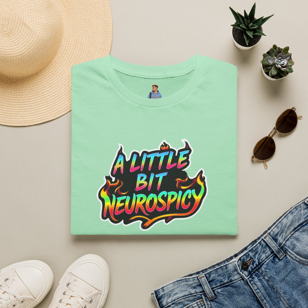 Camiseta unisex de estilo suave A Little Bit Neurospicy: camiseta gráfica divertida y peculiar para la conciencia neurodivergente