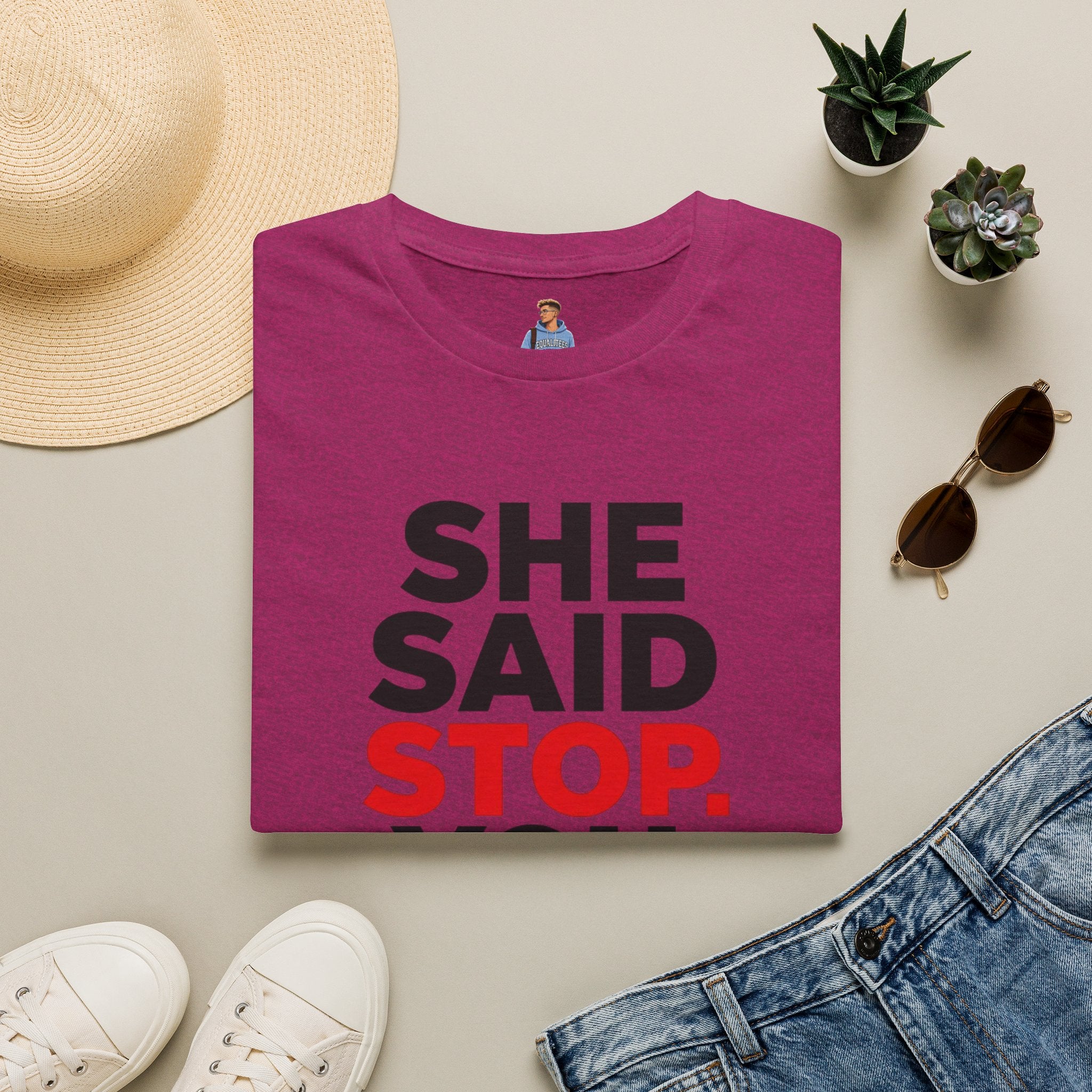 She Said Stop T-Shirt - Bold Statement Tee for Consent Awareness