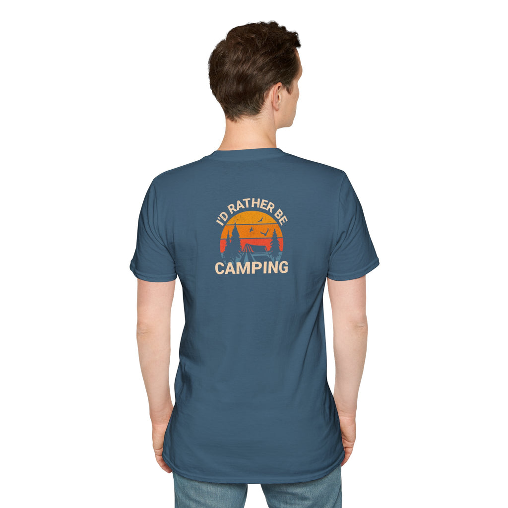 Unisex Softstyle T-Shirt - 'I'd Rather Be Camping' Adventure Tee