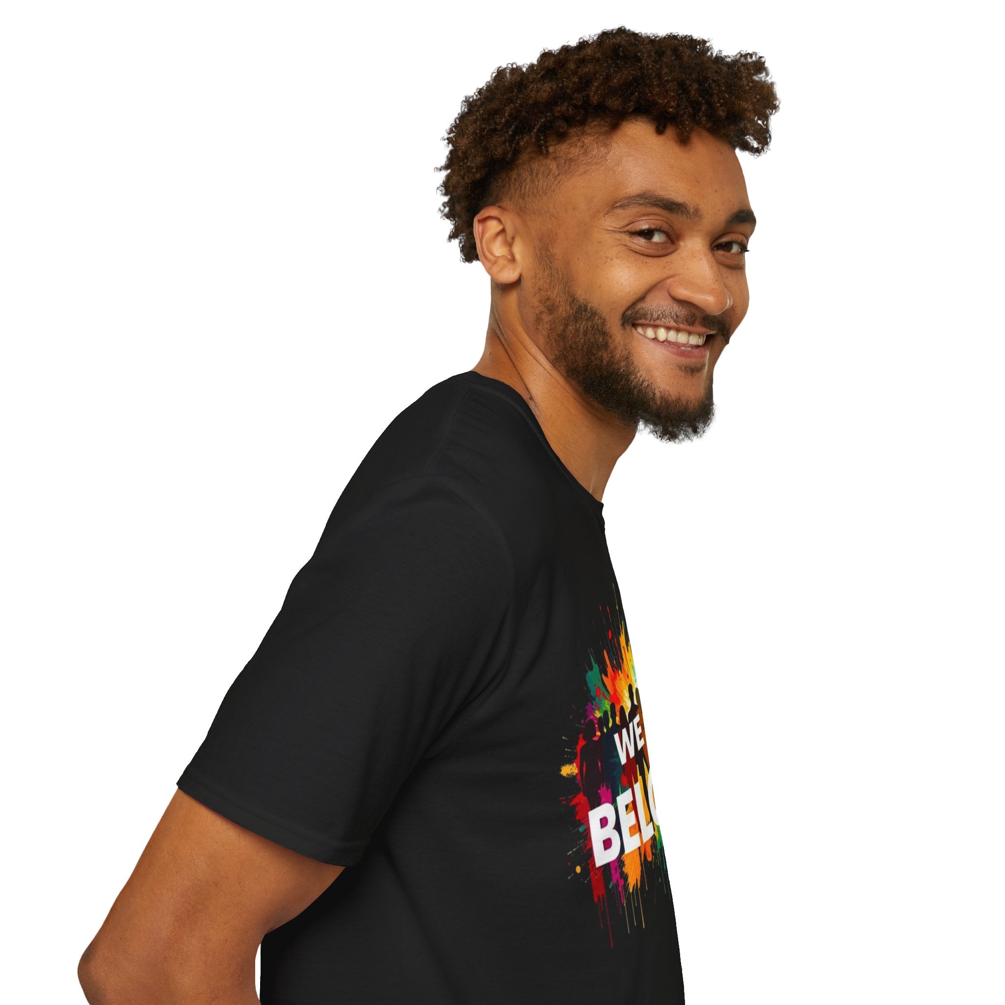 We All Belong Unisex Softstyle T-Shirt - Colorful Pride Tee