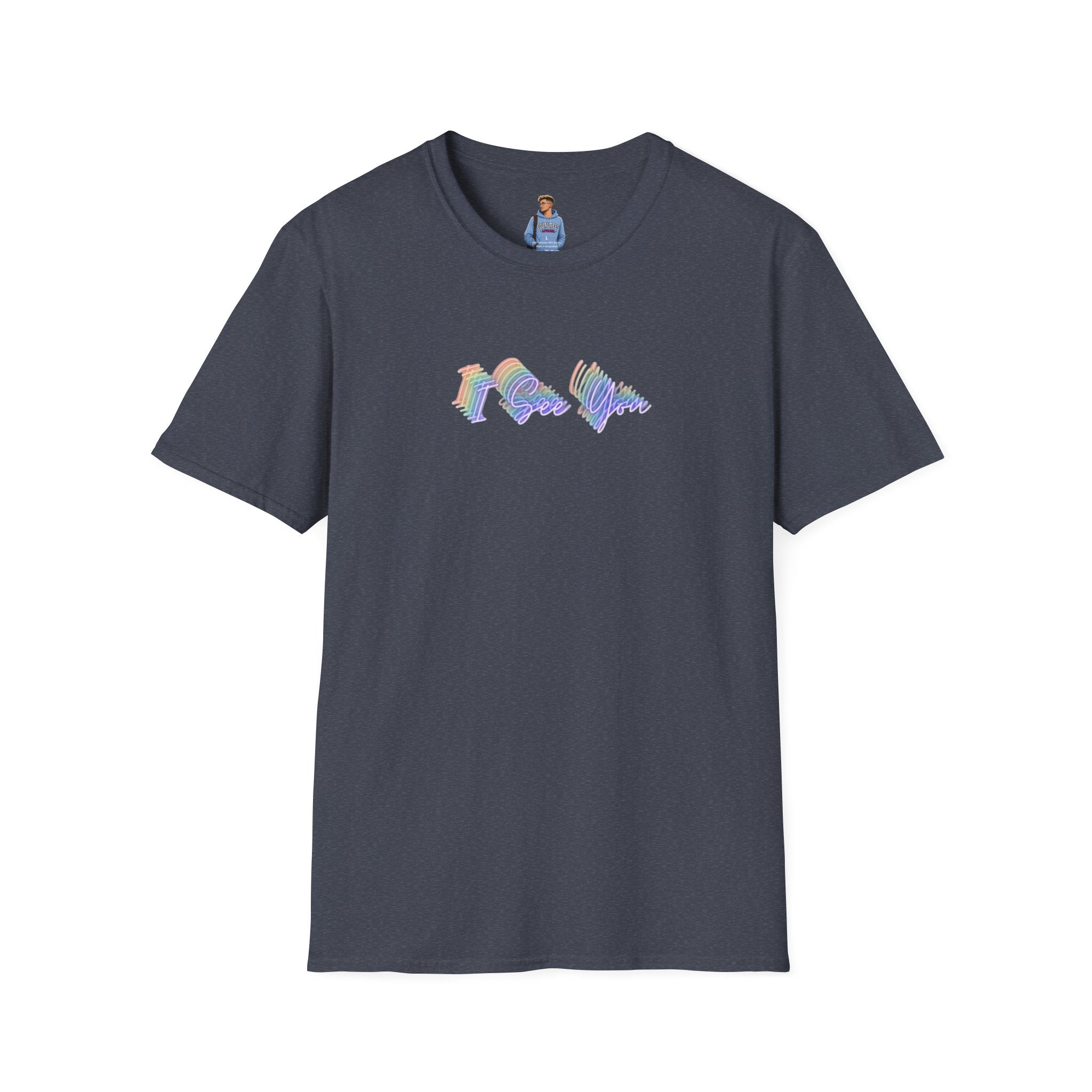 Camiseta unisex "Te veo" de estilo suave: diseño de ondas coloridas para la visibilidad LGBTQ+