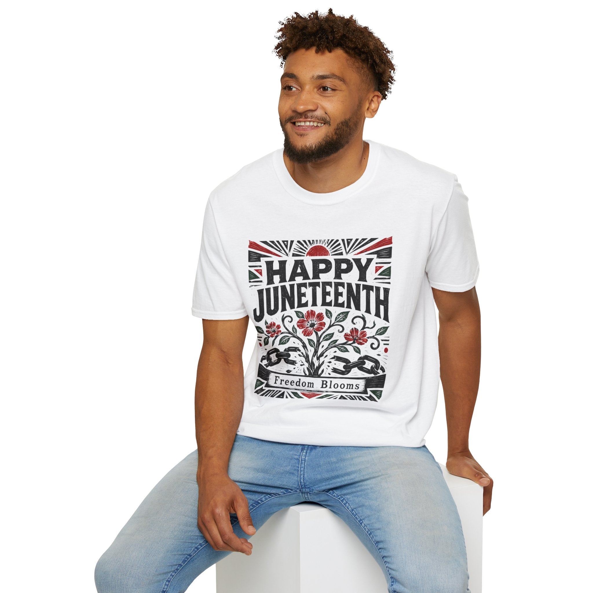 Juneteenth T-Shirt — "Happy Juneteenth" Floral Freedom Tee