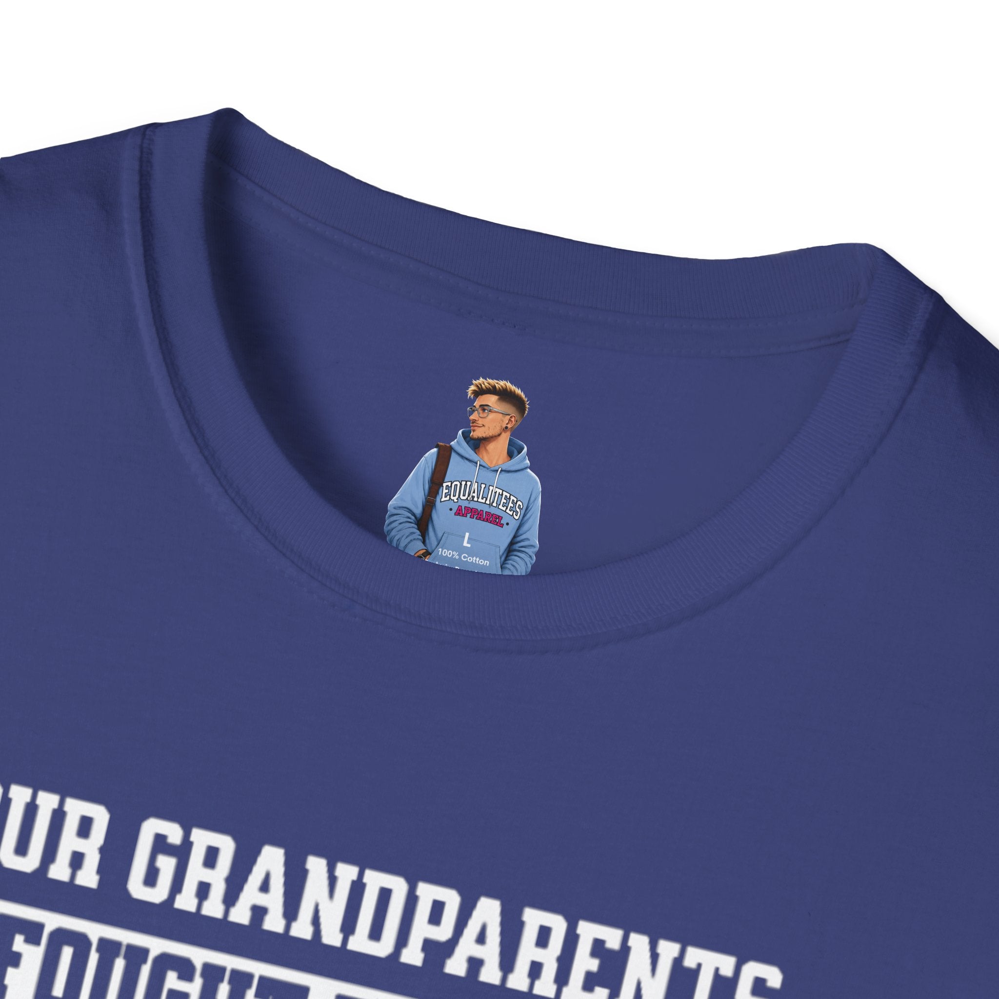Unisex Softstyle T-Shirt: 'Our Grandparents Fought Fascists' Patriotic Tee