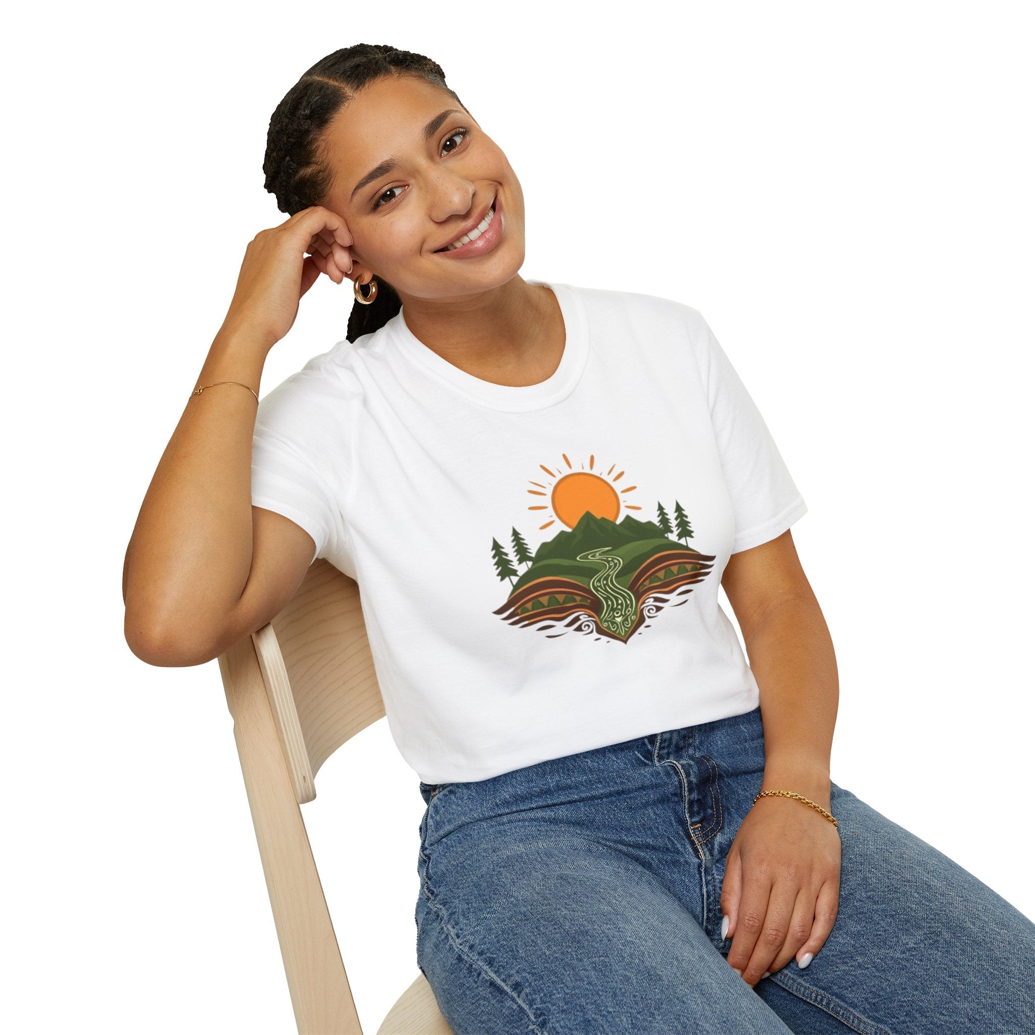 Mountain Scene Unisex Softstyle T-shirt