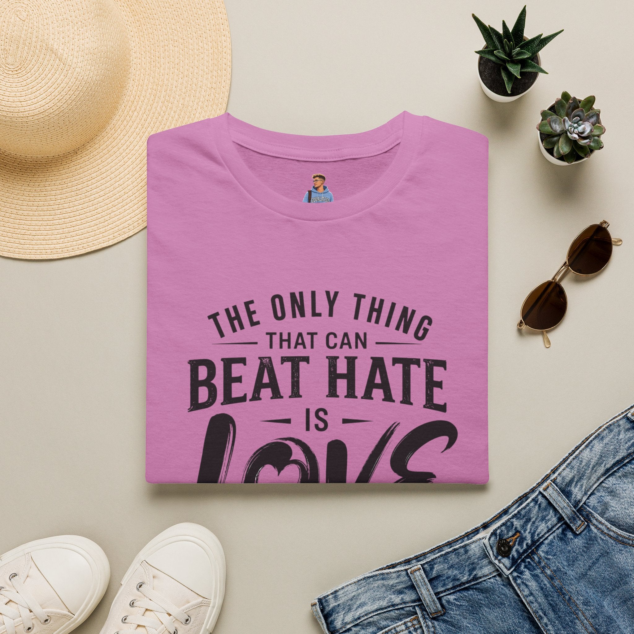 T-Shirt — "The Only Thing That Can Beat Hate Is Love" Inspirational Tee
