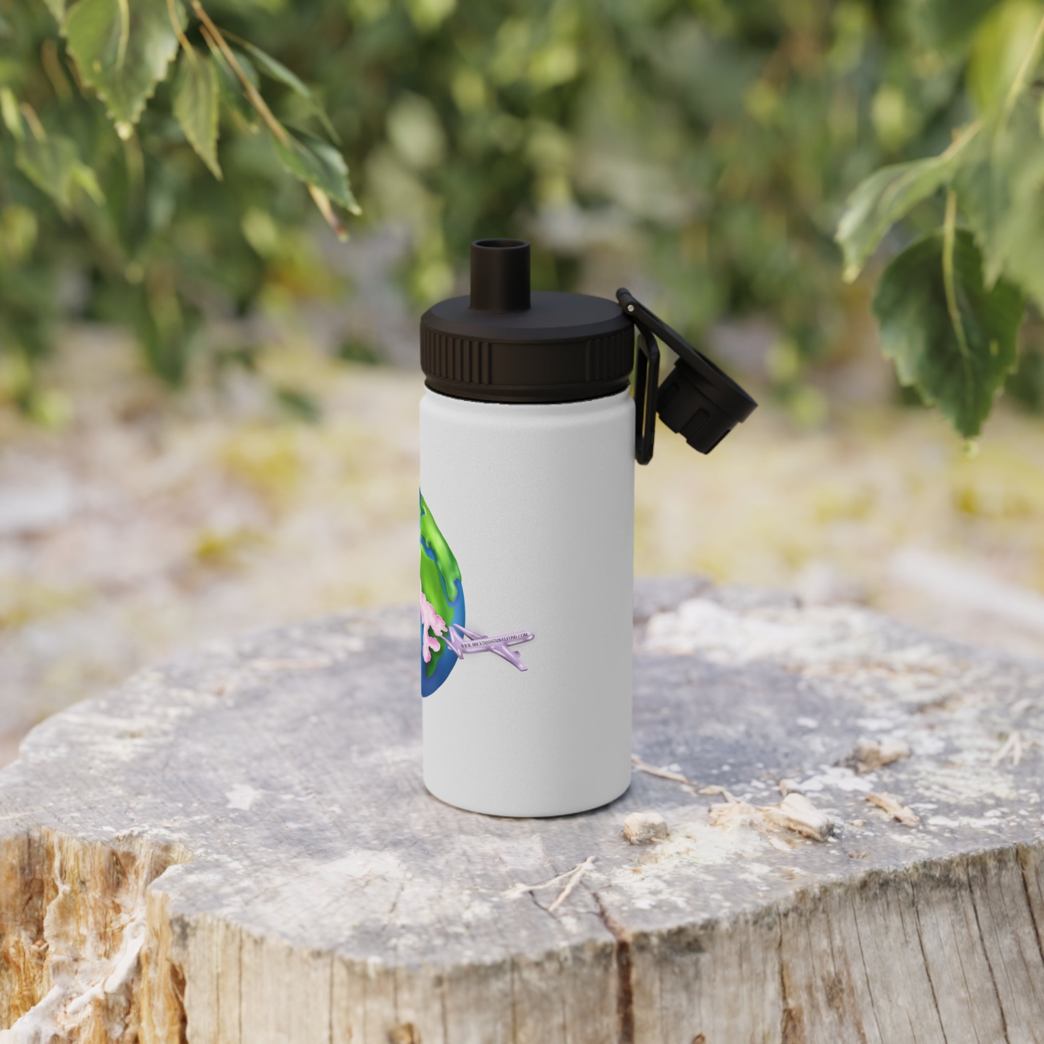 BTTF - Black Trans Travel Fund Logo Stainless Steel Sports Water Bottle