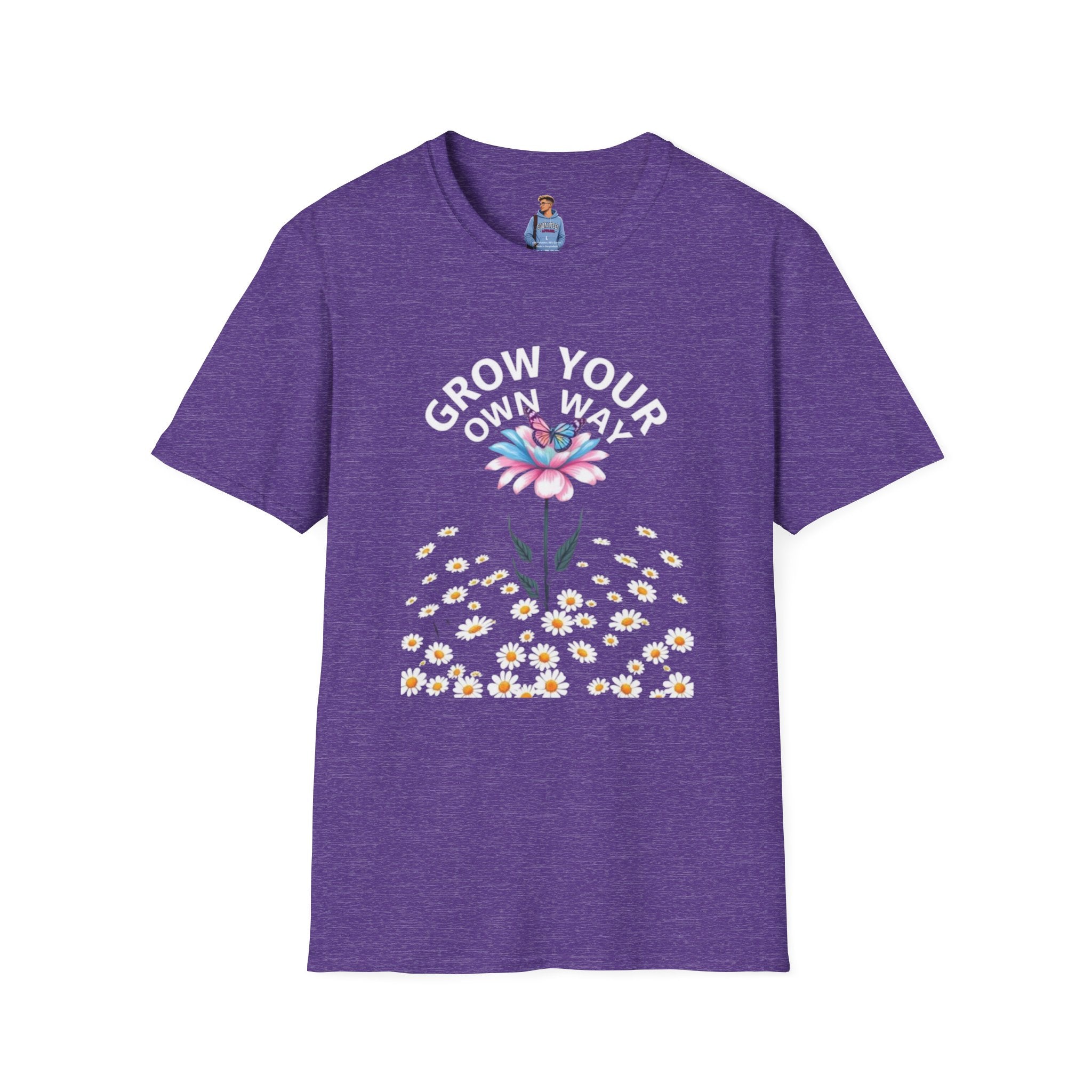 Grow Your Own Way Trans Pride Unisex T-Shirt - Floral Design for Garden Lovers