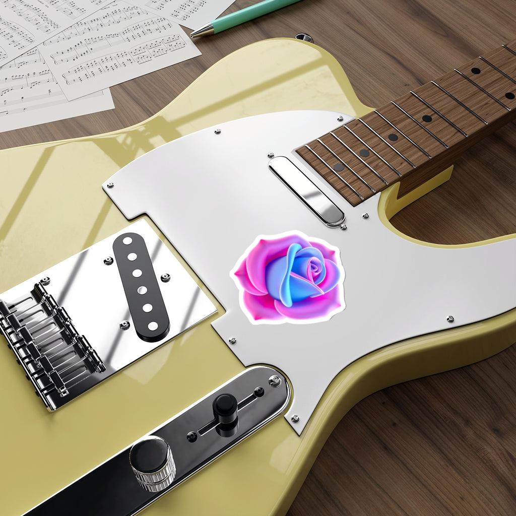 Rose in Trans Pride Colors Sticker - EqualiTees.Me