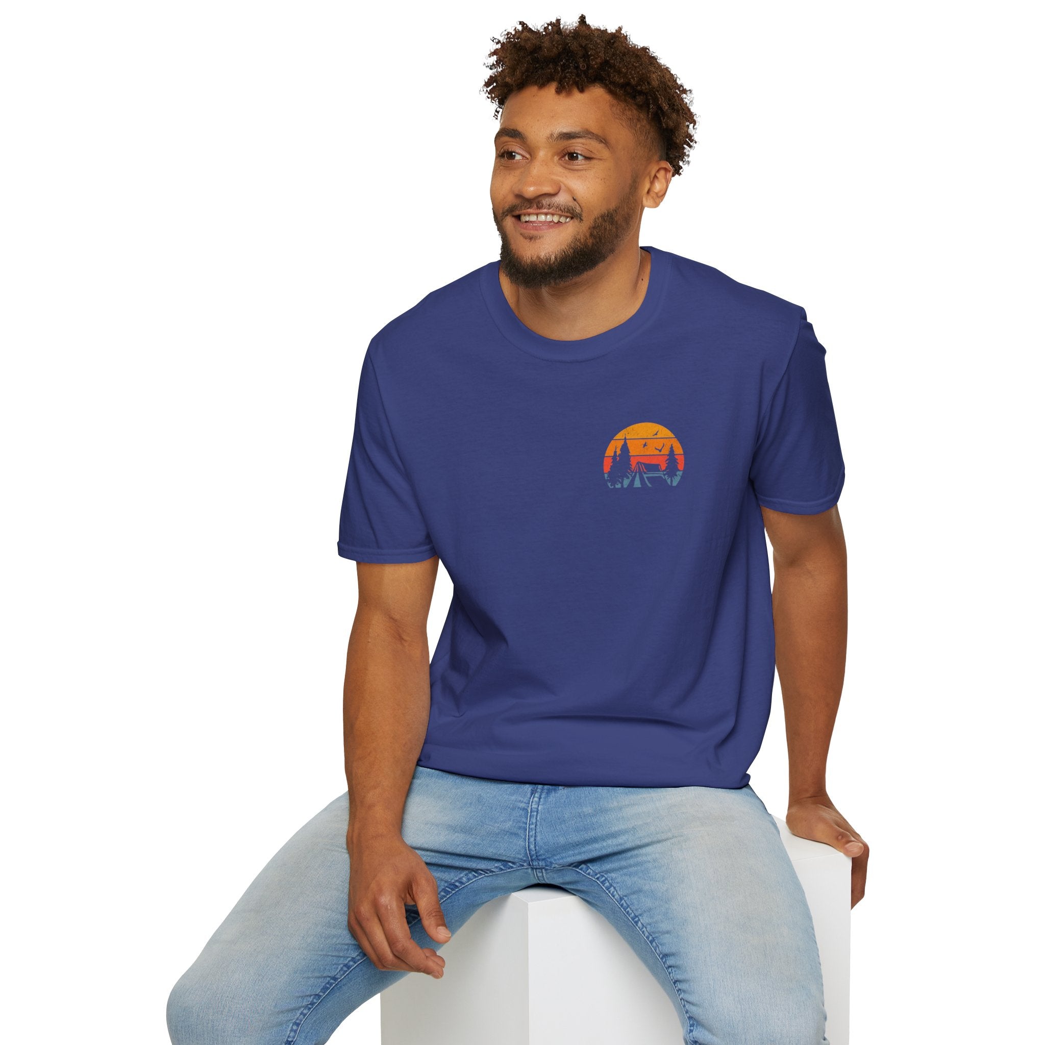 Unisex Softstyle T-Shirt - 'I'd Rather Be Camping' Adventure Tee