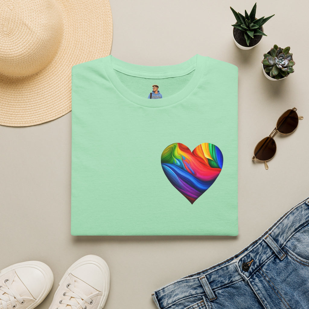 Camiseta unisex Softstyle - Diseño de corazón de orgullo con la frase 'La existencia es resistencia'